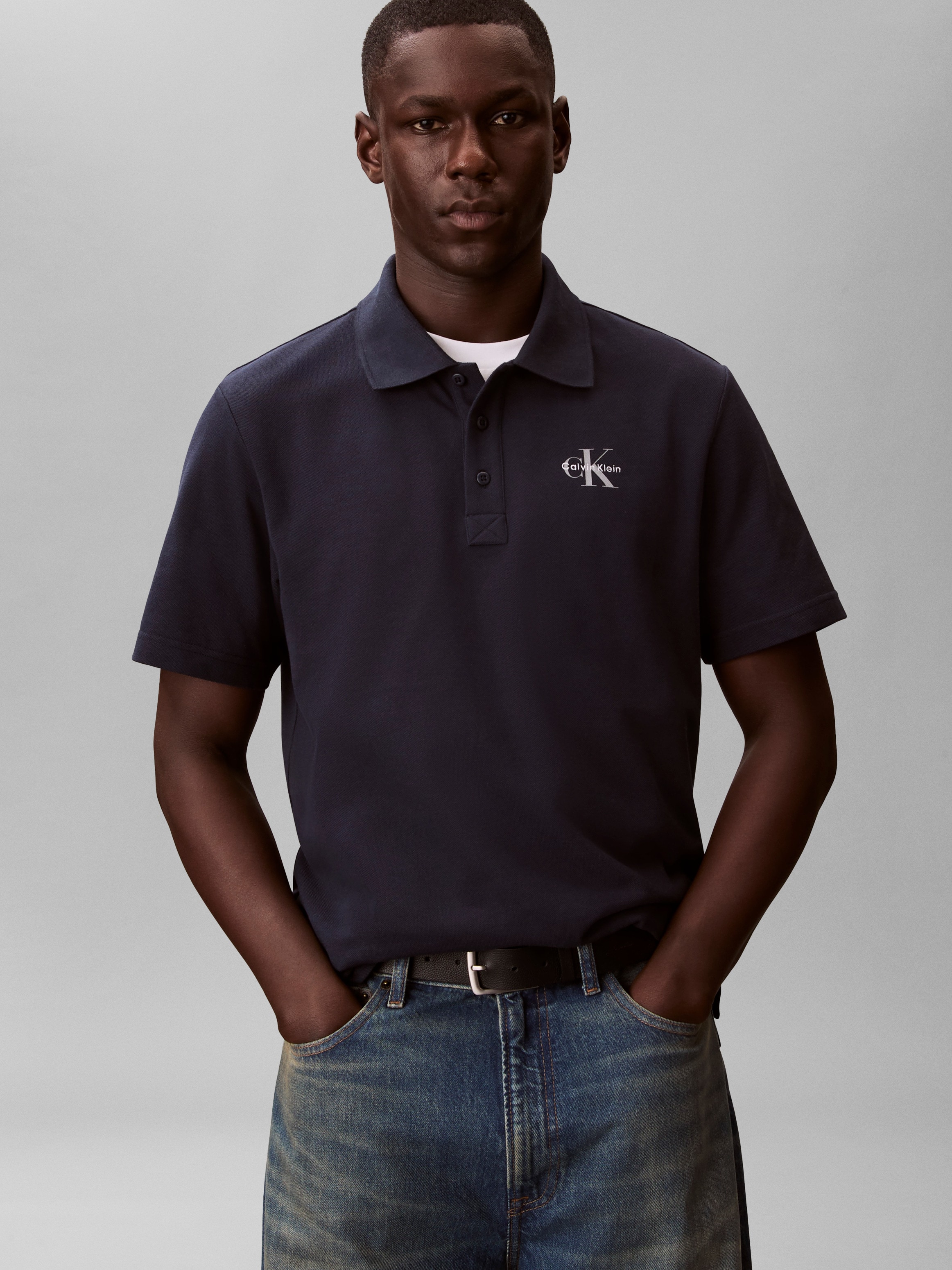 Calvin Klein Jeans Poloshirt »EASY MONOLOGO CASUAL PIQUE« Regular fit mit Polokragen