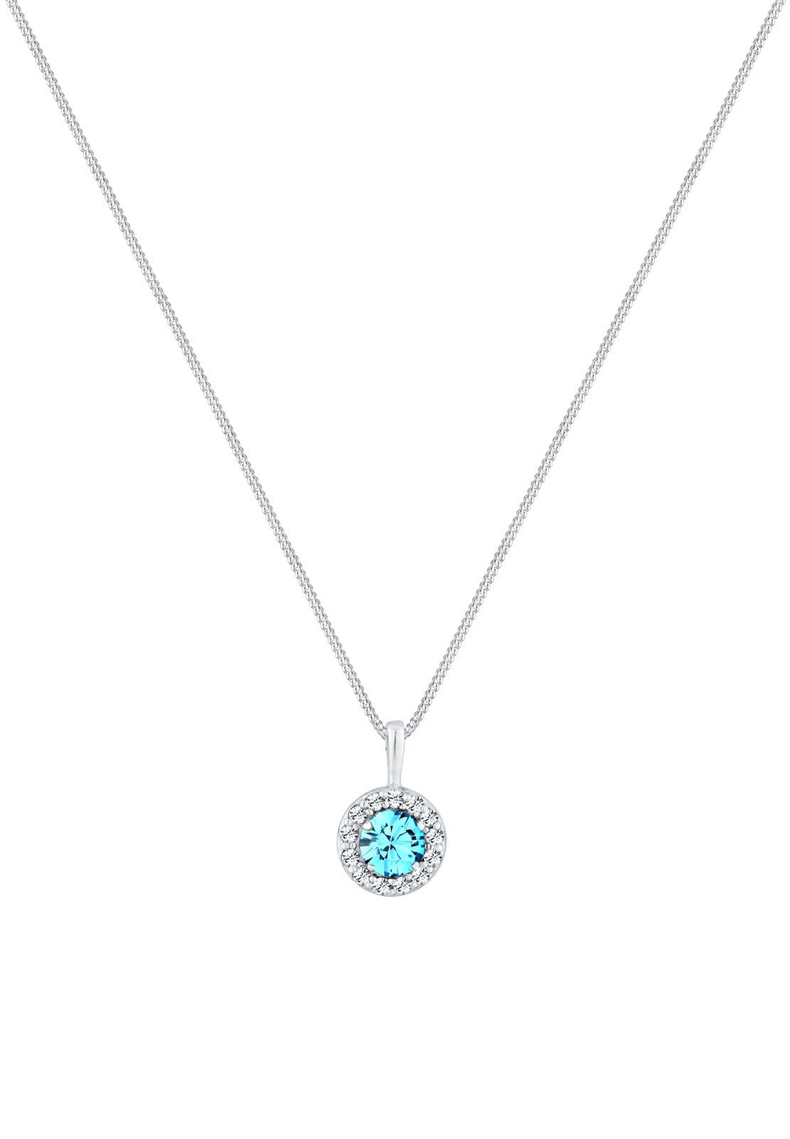Elli Silberkette »Halskette Solitär Glas Kristalle Weiß 925 Sterling Silber«