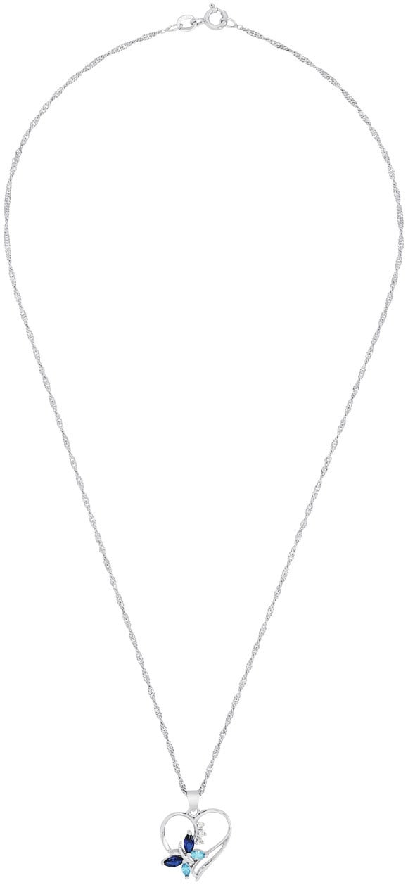 Amor Kette mit Anhänger »Herz/Schmetterling, 2026579«, mit Zirkonia (synth.)
