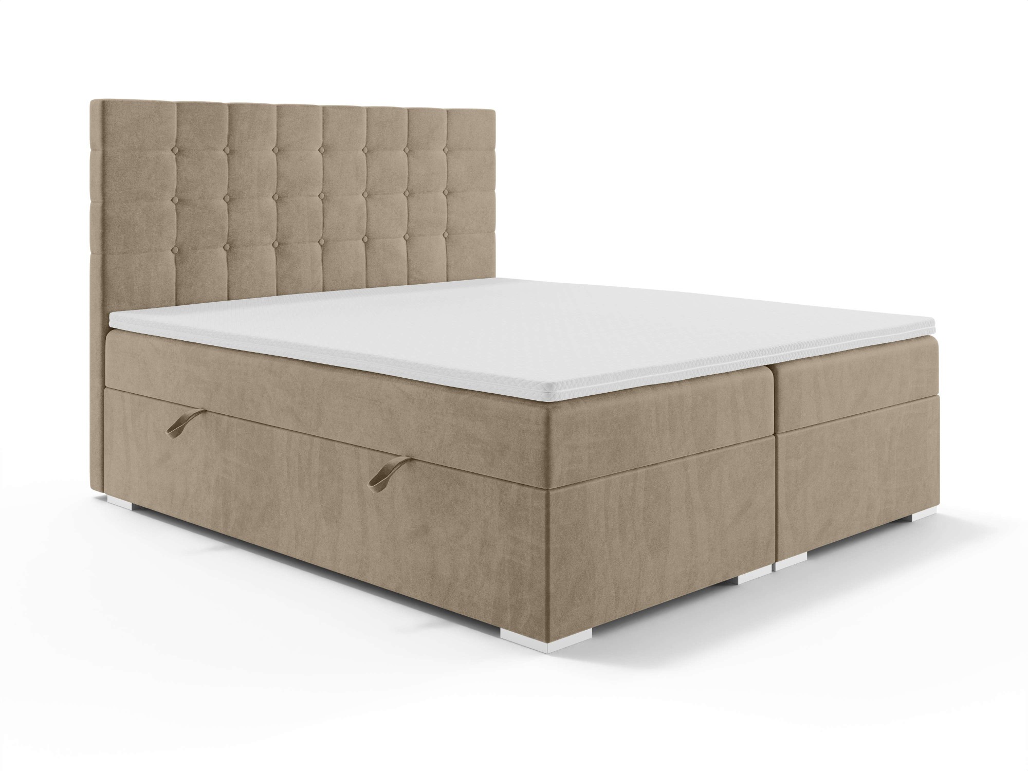 Home affaire Polsterbett »Semla mit Matratze und Topper, in 3 Breiten (140, 160 und 180 cm)« Boxspringbett mit Kopfteil, Bettkasten, Matratze (BFK/TFK) und Topper