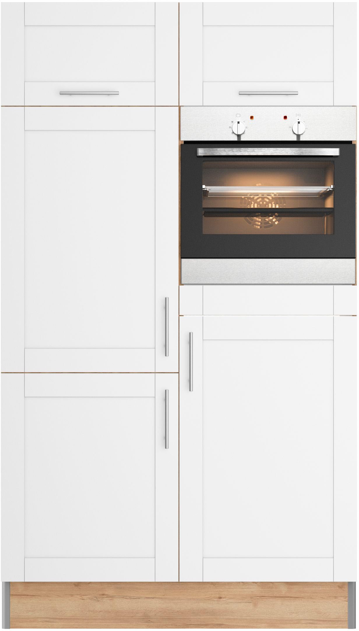 KOCHSTATION Küche »KS-Ahus, Back-/Kühlmodul«, Breite 120 cm, wahlw. mit E-Geräten, Soft Close Funktion, MDF Fronten