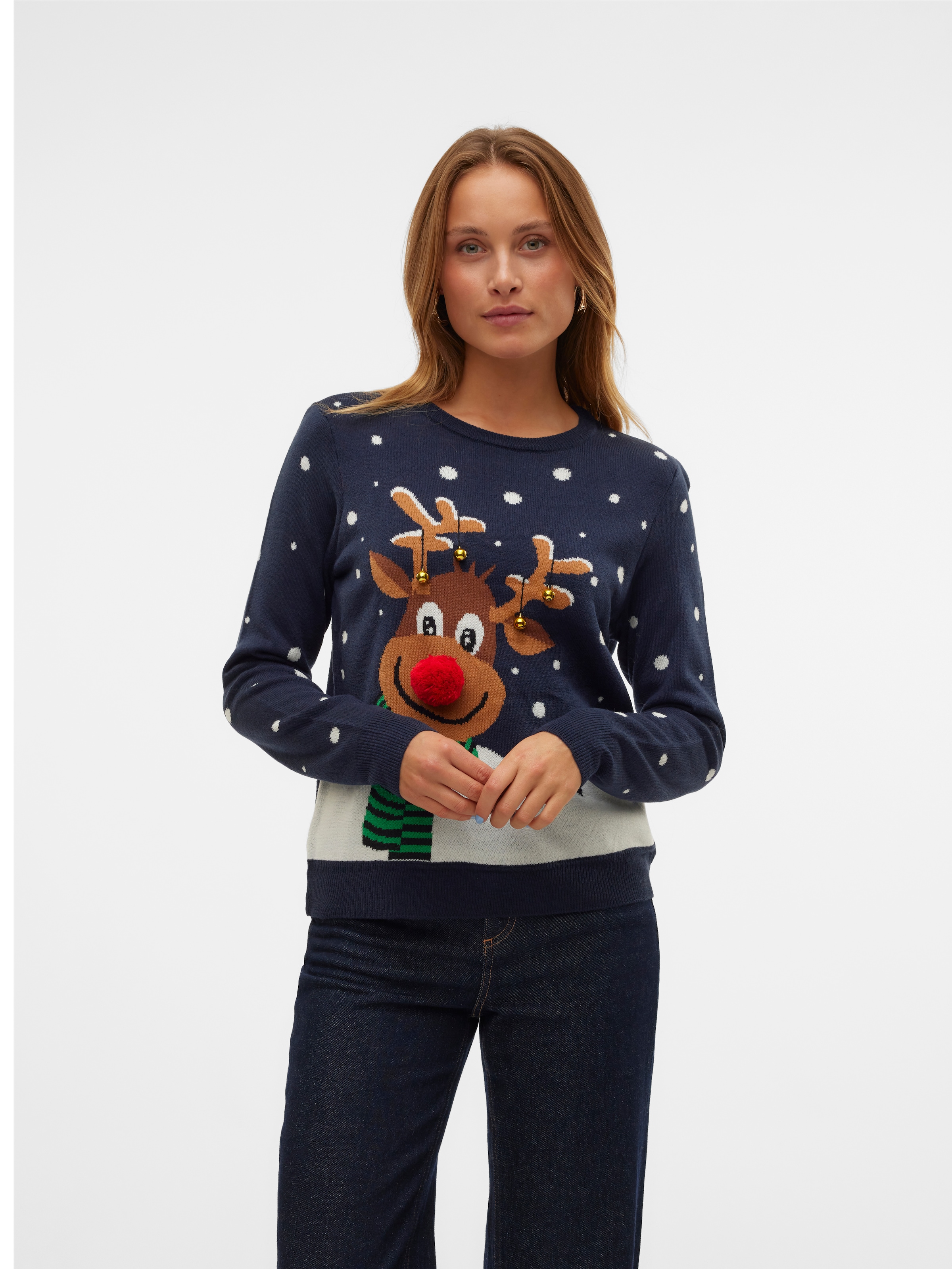 Vero Moda Weihnachtspullover »VMSNOWY DEER LS O-NECK XMAS«