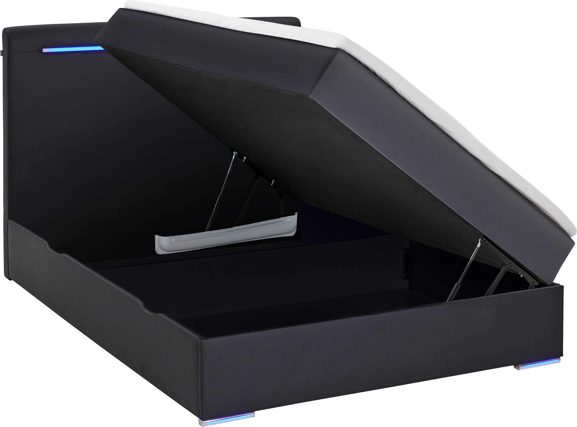 meise.möbel Boxbett »Candela 2« inkl. LED-Beleuchtung an Kopfteil und Füßen, mit Bettkasten und Topper