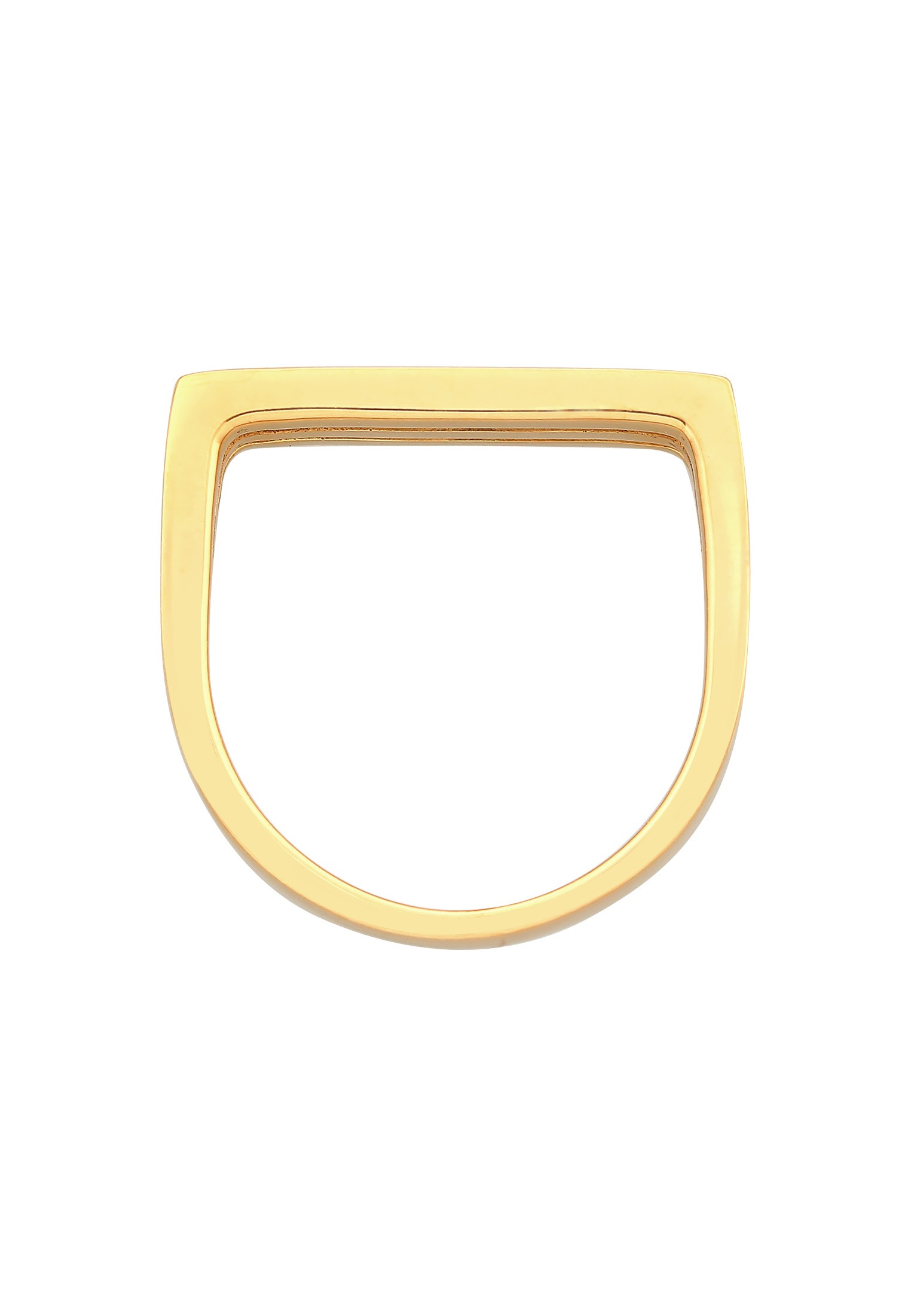 Elli Premium Partnerring »Ring Siegelring Rechteck Trend Form 925 Silber«