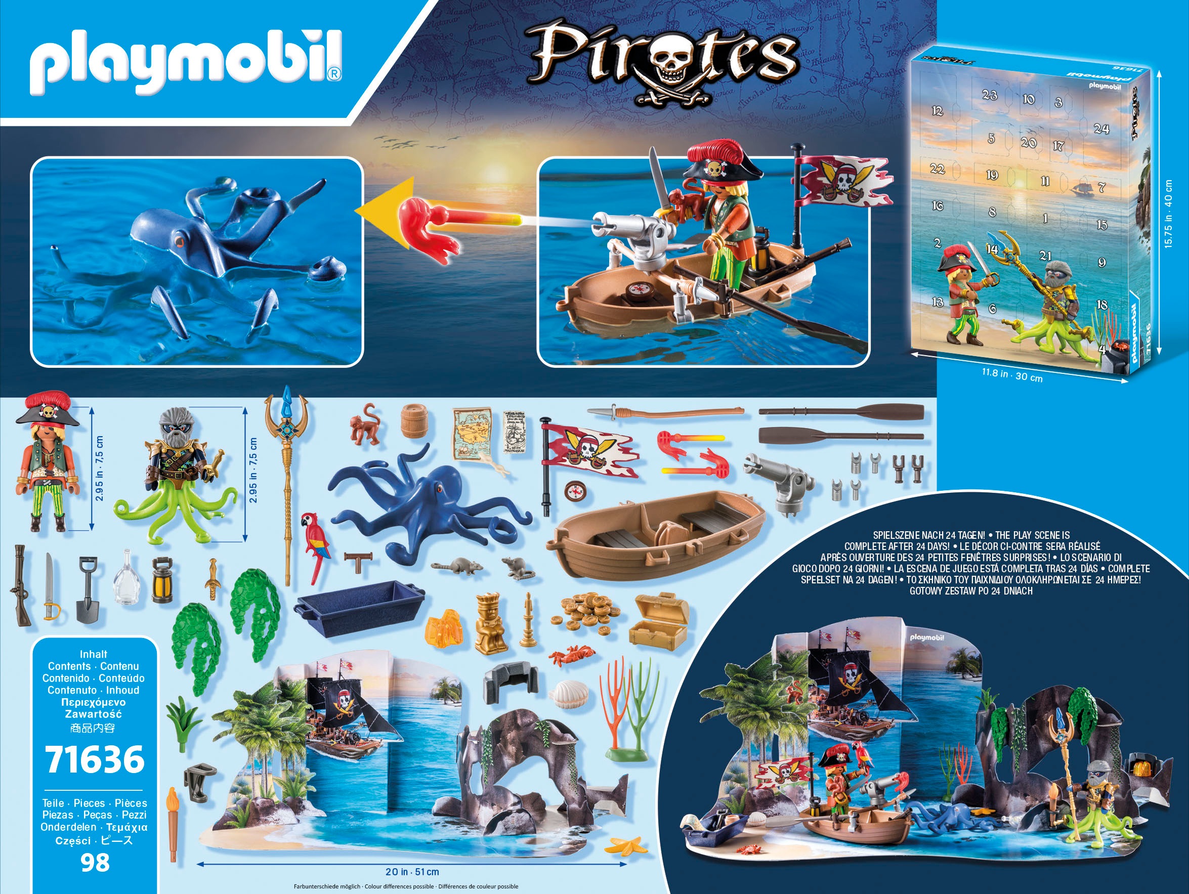 Playmobil® Spielzeug-Adventskalender »Spielbausteine, Piraten (71636), Pirates«, ab 4 Jahren, Made in Europe