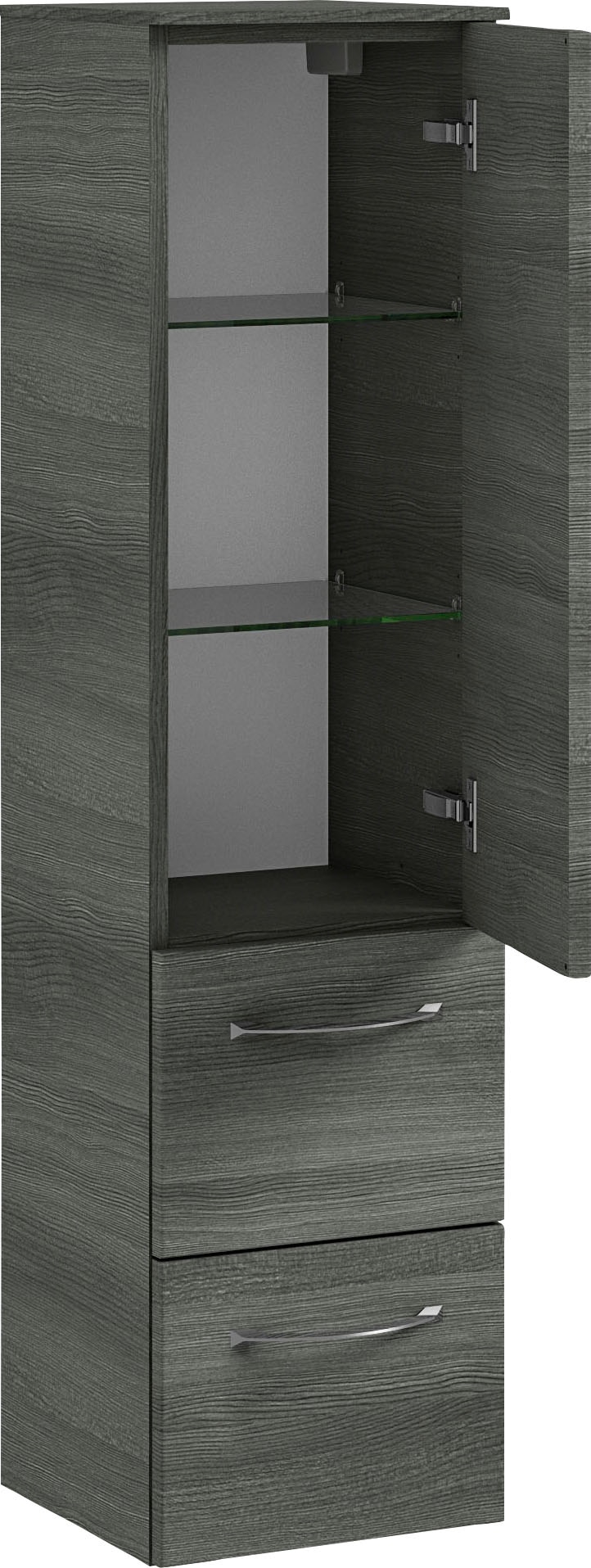 Saphir Badmöbel-Set »6005 Sprint 4-teilig, Keramik-Waschtisch mit LED-Spiegelschrank«, (5 St.), Unterschrank, Midischrank, inkl. Türdämpfer, 5 Türen, 5 Schubladen
