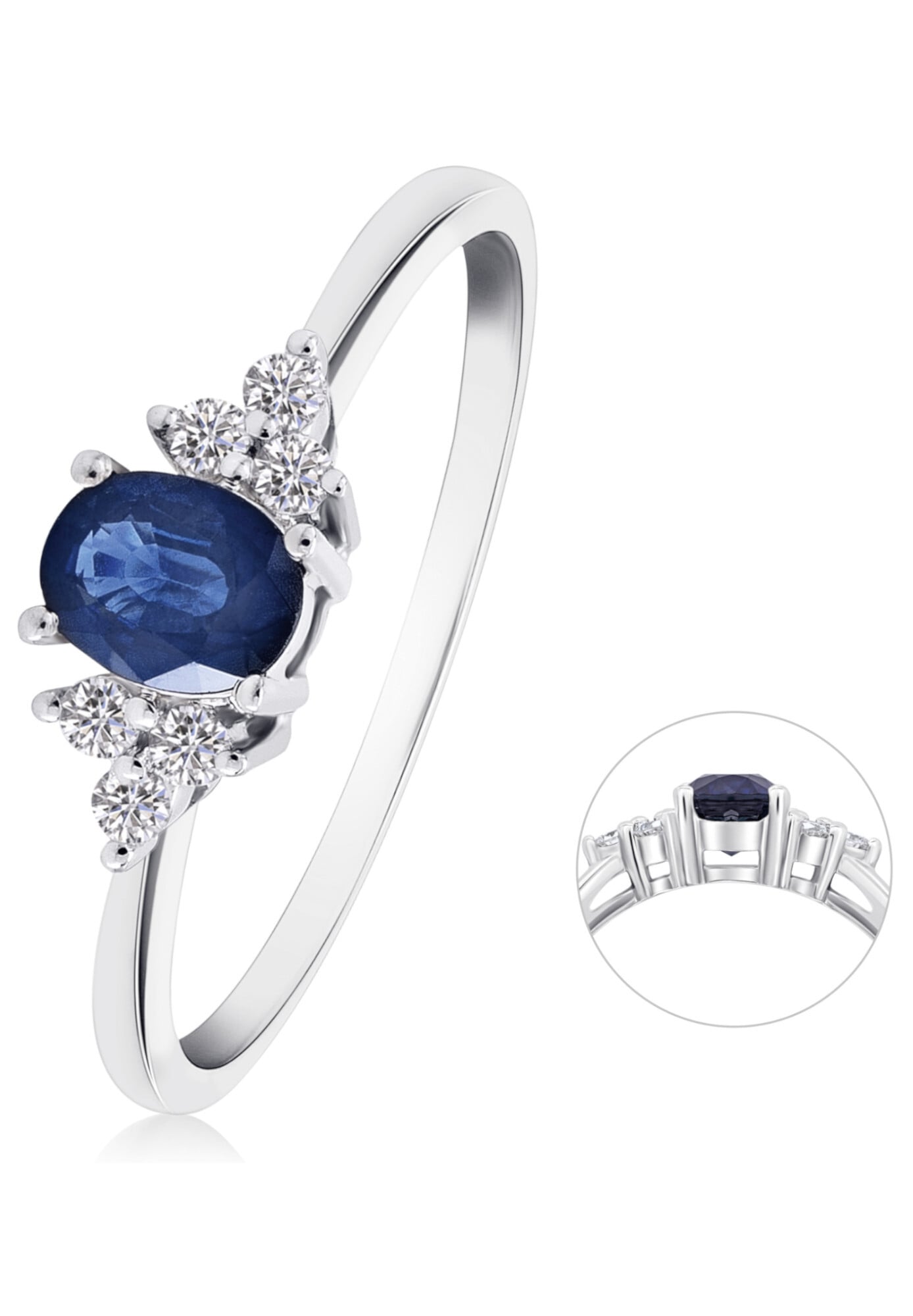 ONE ELEMENT Diamantring »0,08 ct Diamant Brillant Safir Ring aus 585 Weißgold«