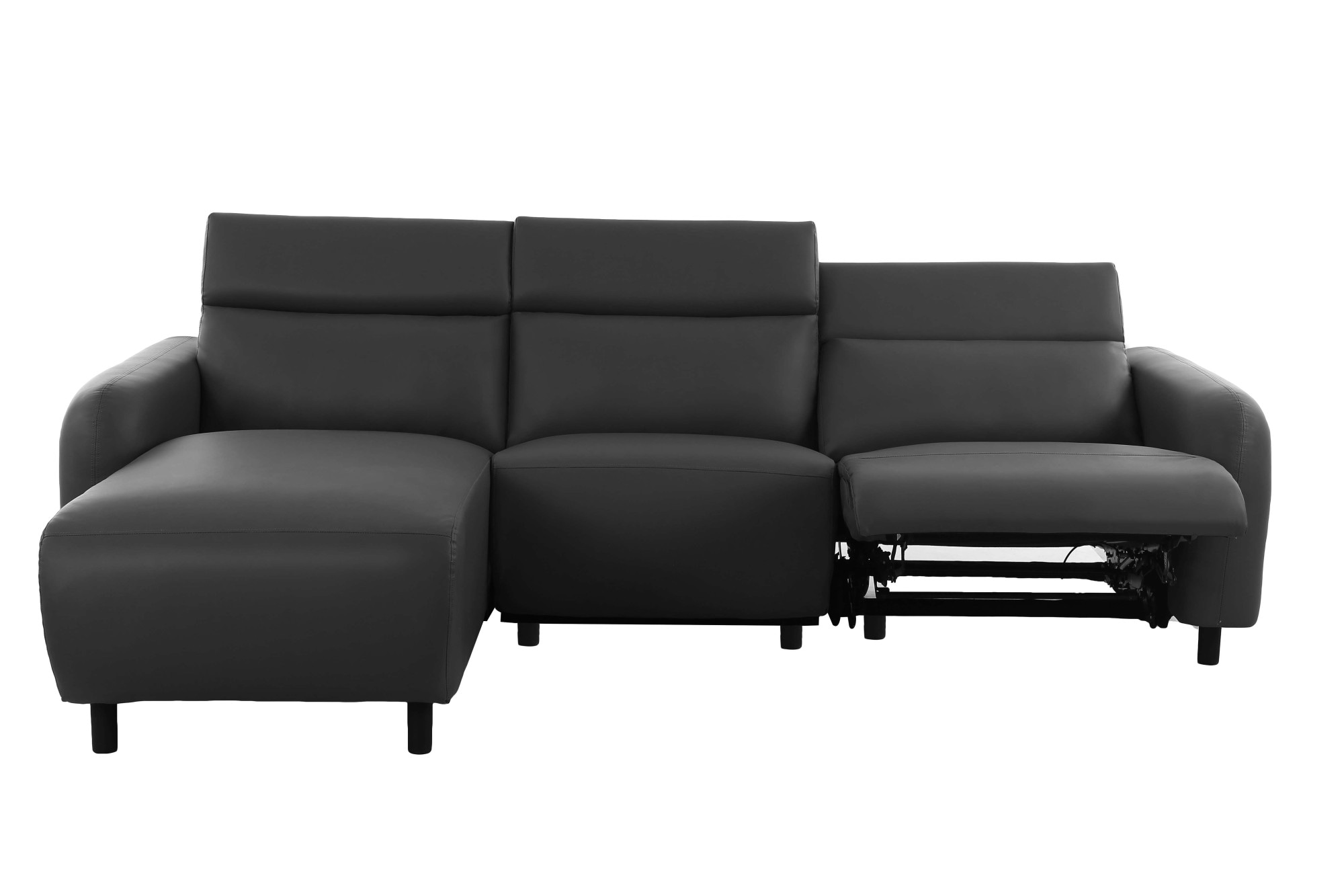 Home affaire Ecksofa »SKAANE Kunstleder, L-Form, 274 cm, manuelle u. elektrische Funktion,«, rundes Design, Kopfteilverstellung, Federkernpolsterung