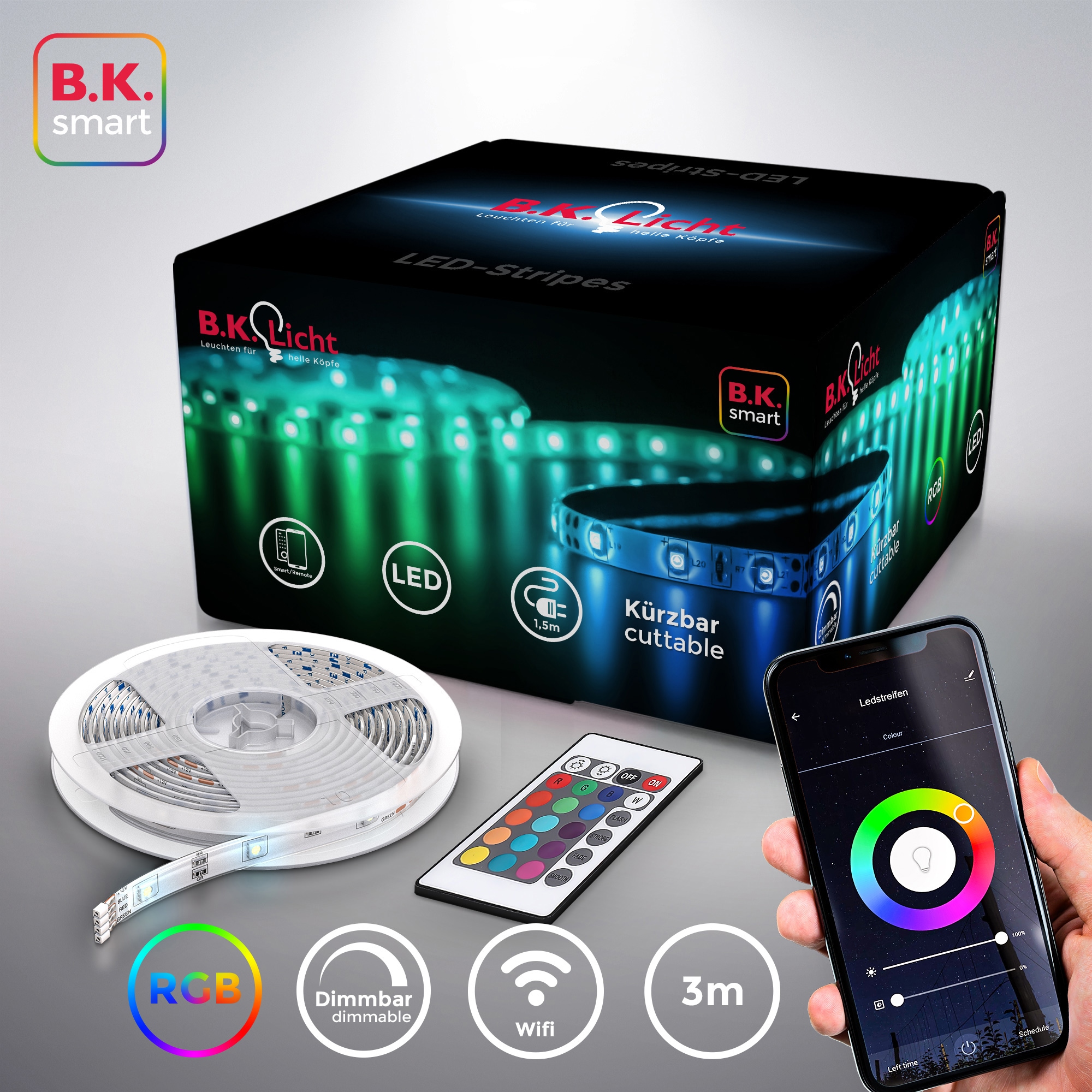 B.K.Licht LED-Streifen, 3m dimmbar bei WiFi Home App-Steuerung LED mit online Band/Stripes kaufen OTTO Smart