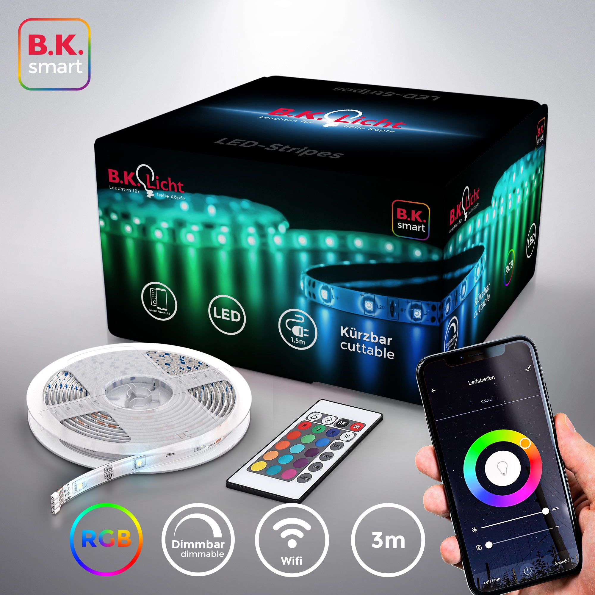 B.K.Licht LED-Streifen, 3m online Smart WiFi App-Steuerung OTTO bei dimmbar Home kaufen LED Band/Stripes mit