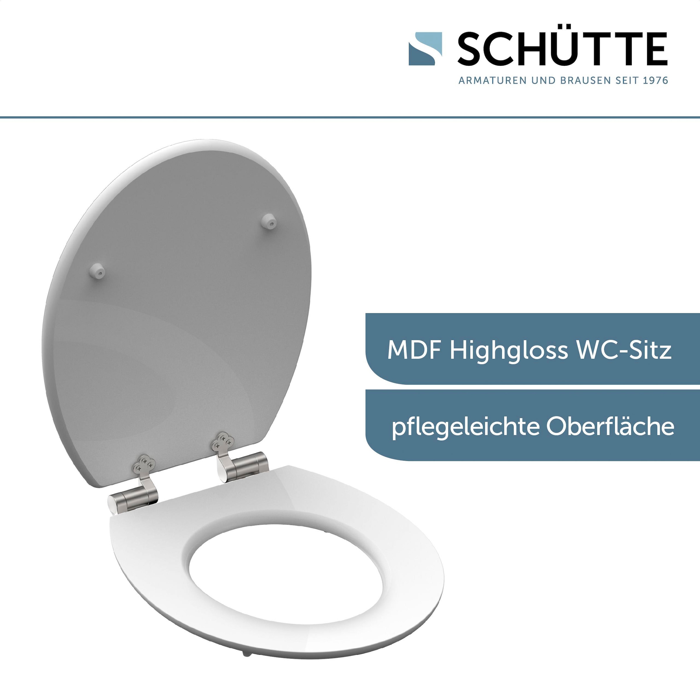 Schütte WC-Sitz »Water Drop«, High Gloss mit MDF Holzkern, mit Absenkautomatik