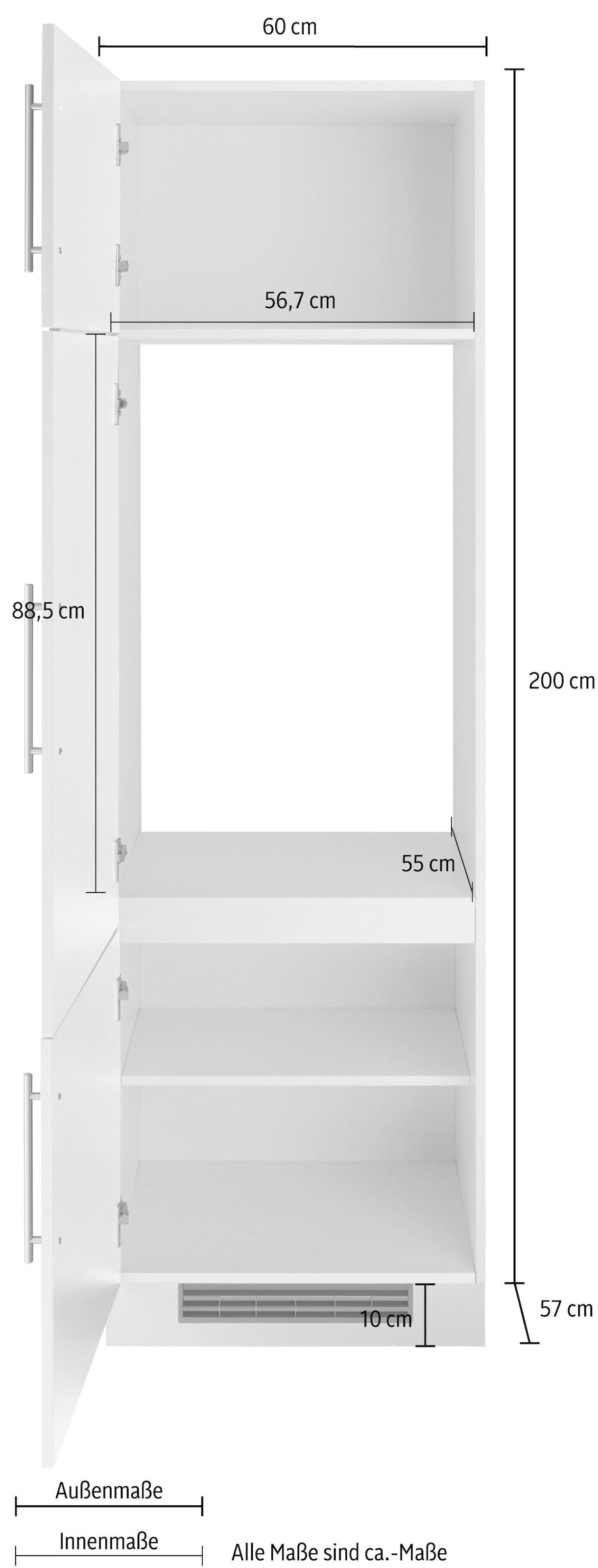 wiho Küchen Kühlumbauschrank Online E-Gerät OTTO breit, ohne »Cali«, bestellen Shop cm im 60