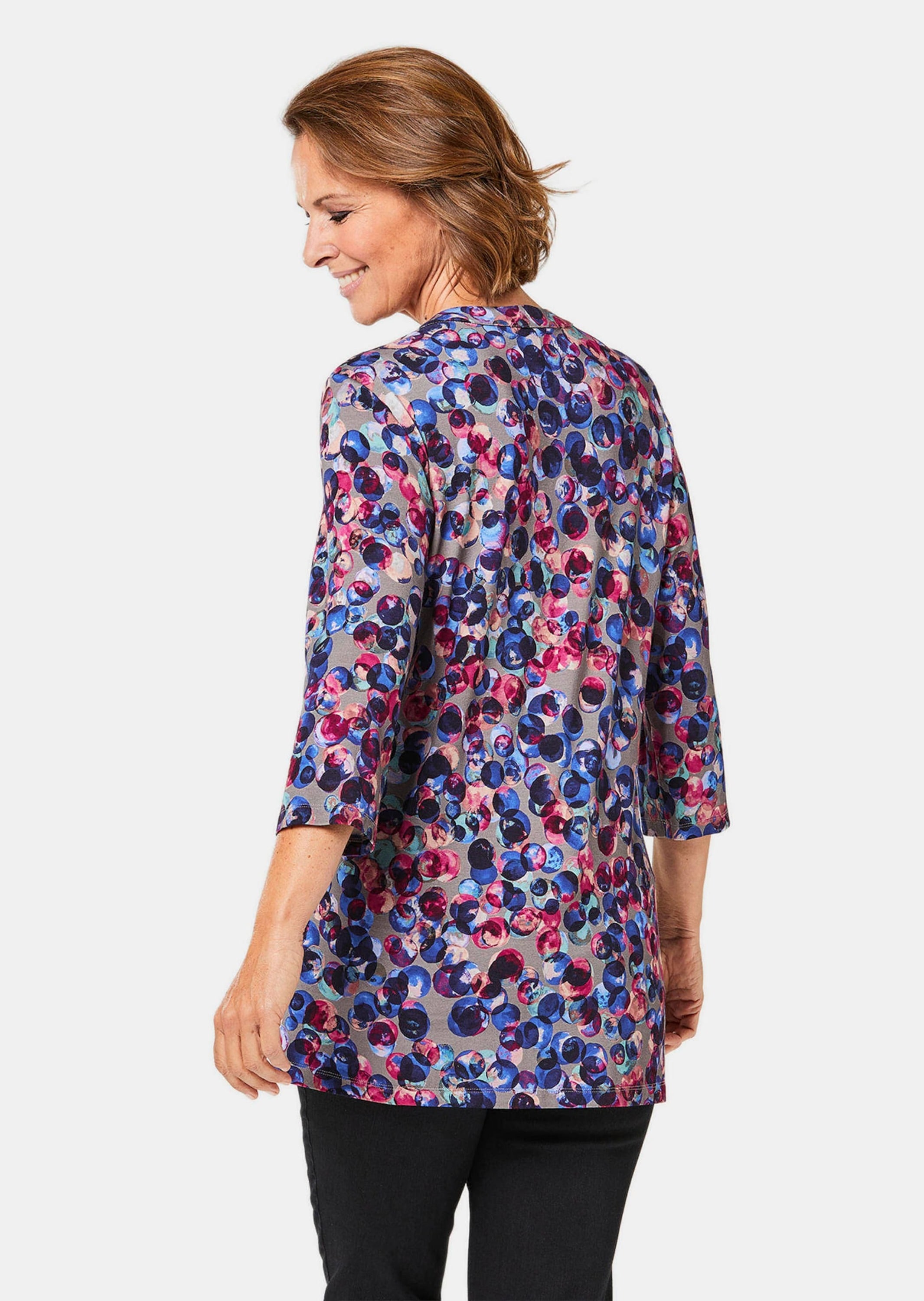 GOLDNER Print-Shirt »Kurzgröße Figurschmeichelndes Drucktunika-Shirt«