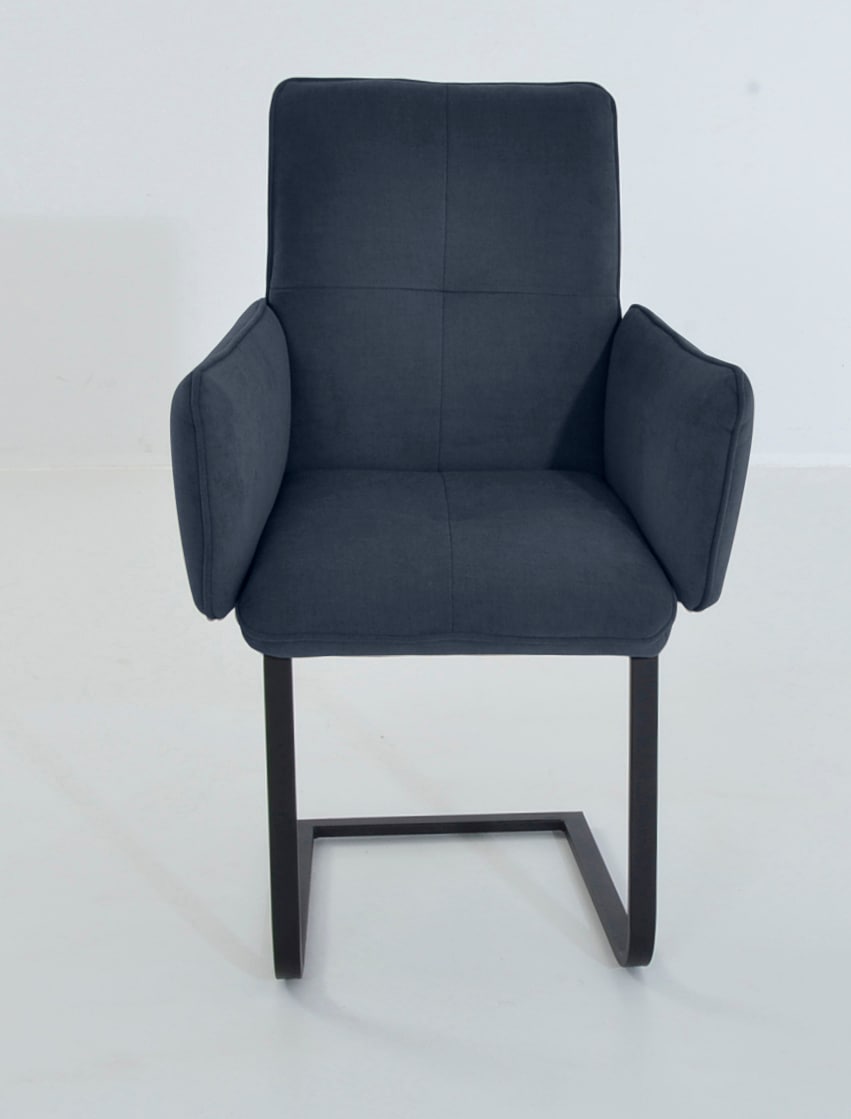 K+W Komfort & Wohnen Freischwinger »6502« () Freischwinger mit Armlehnen, Flachstahlkufe in schwarz