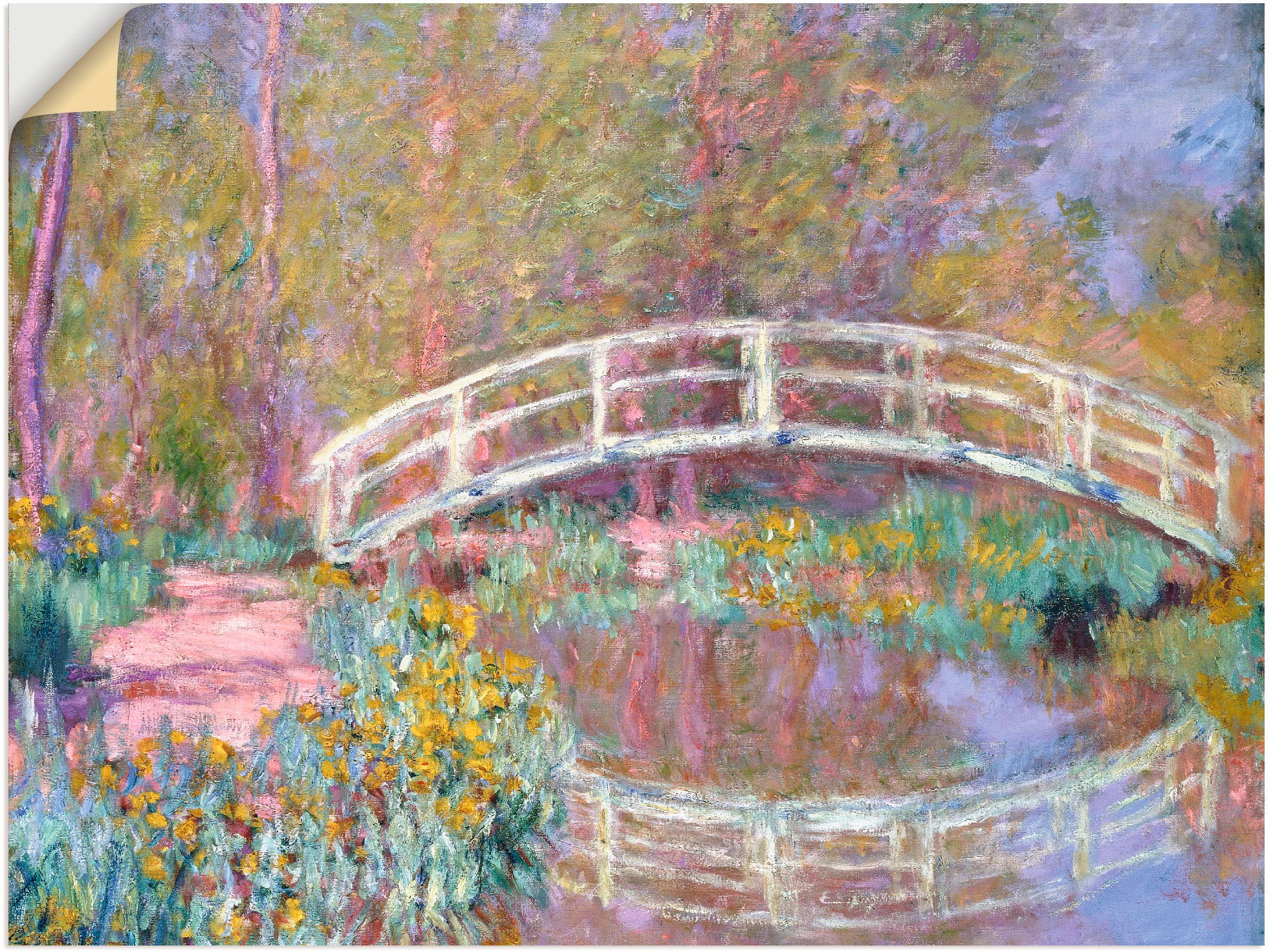 Artland Wandbild »Brücke in Monets Garten«, Gewässer, (1 St.), in vielen Größen & Produktarten -Leinwandbild, Poster, Wandaufkleber / Wandtattoo auch für Badezimmer geeignet