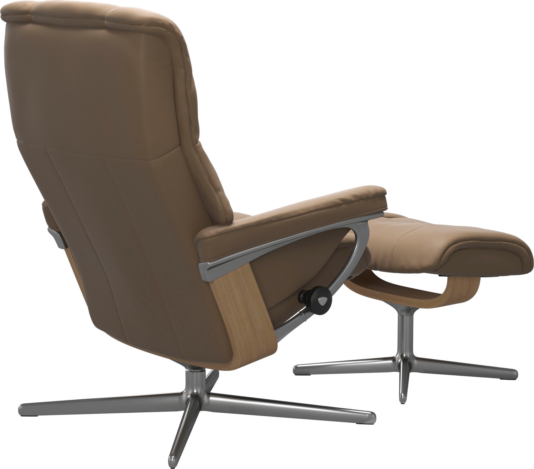 Stressless® Relaxsessel »Mayfair«, (Set, Relaxsessel mit Hocker), mit Hocker, mit Cross Base, Größe S, M & L, Holzakzent Eiche