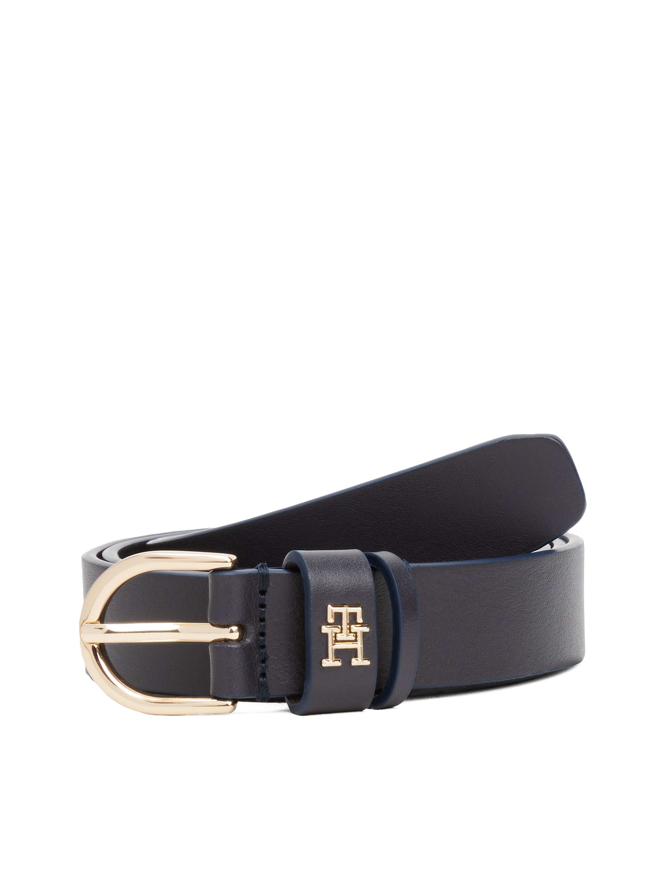 Tommy Hilfiger Ledergürtel »ESSENTIAL EFFORTLESS 2.5 cm breit GOLD« Logoemblem, weiche Haptik, ovale Einfachdornschließe