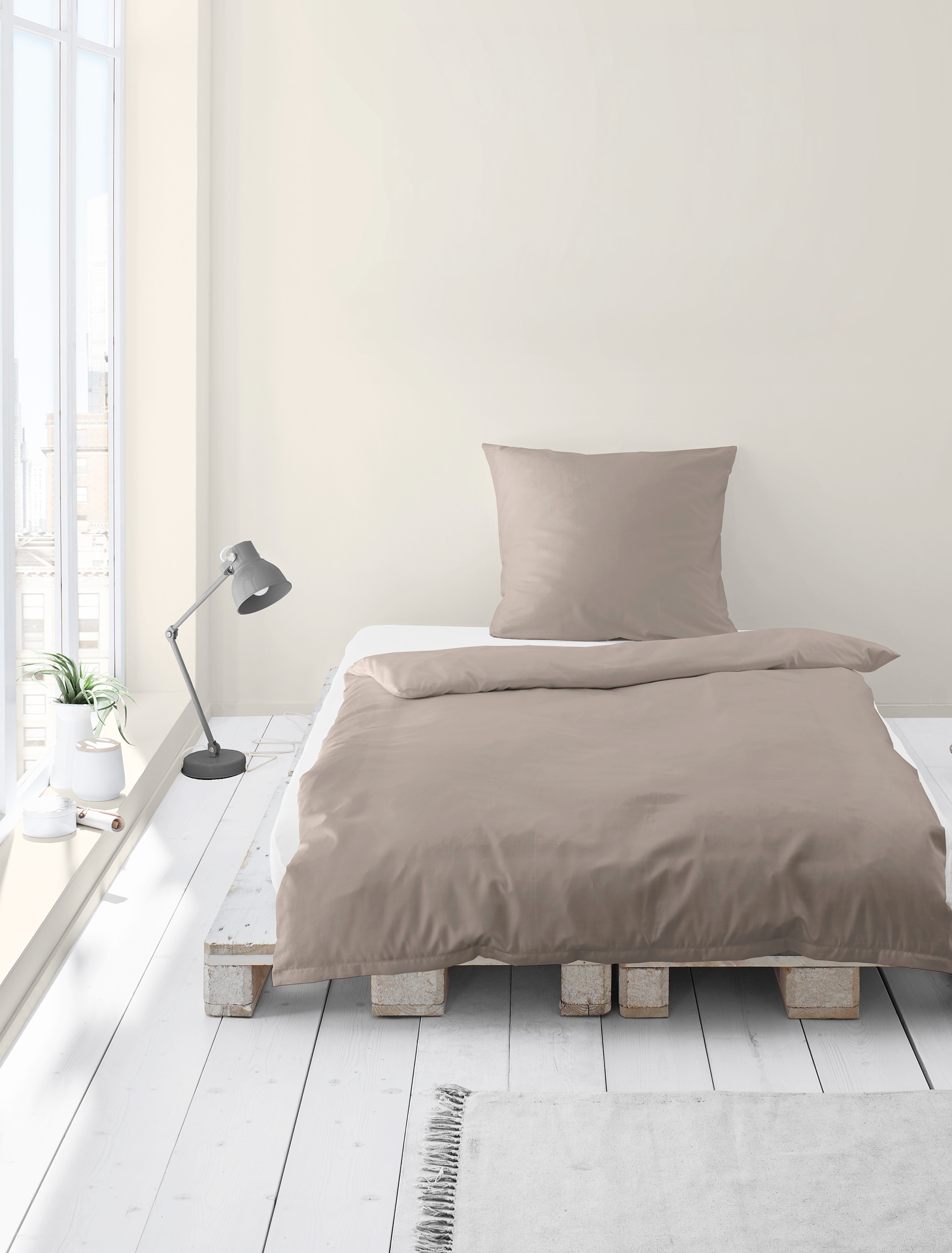 BIERBAUM Bettwäsche »Biber Uni in Gr. 135x200, 155x220 oder 200x200 cm«, Schlichtes Unidesign: Zeitlos und stilvoll für jedes Schlafzimmer