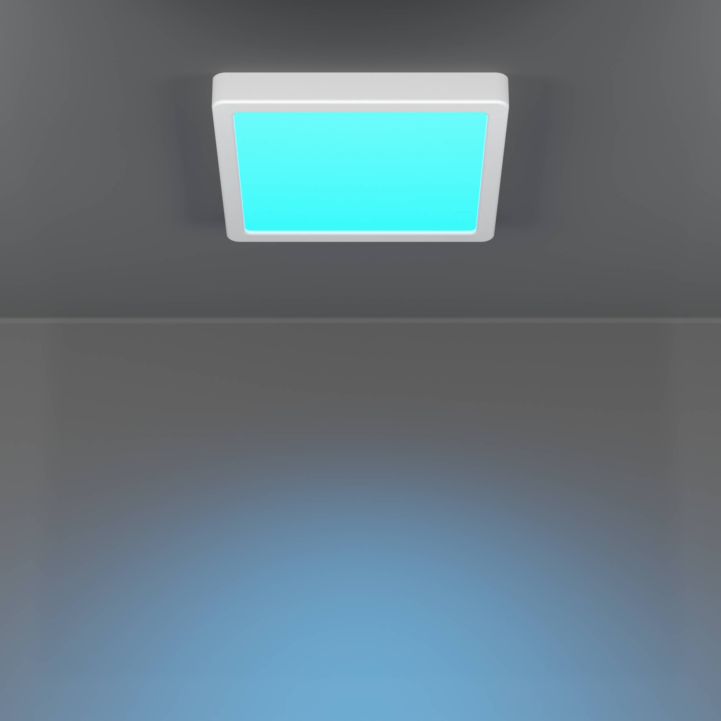 EGLO Aufbauleuchte »Fueva 6-Z Deckenlampe, ZigBee, App und Sprachsteuerung, Badlampe, IP44« LED-Modul 1 Stk. Kaltweiß | RGB Aufbauleuchte - L22 x B22 x H2,5 cm - weiß - 10,5W inkl.