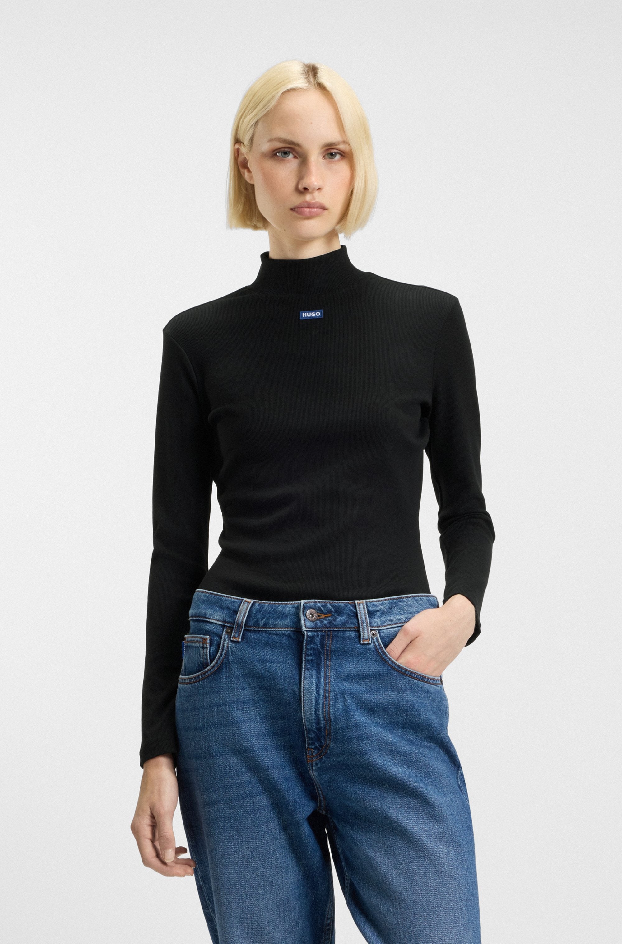 HUGO Blue Longsleeve »Easy Longsleeve« mit Stehkragen