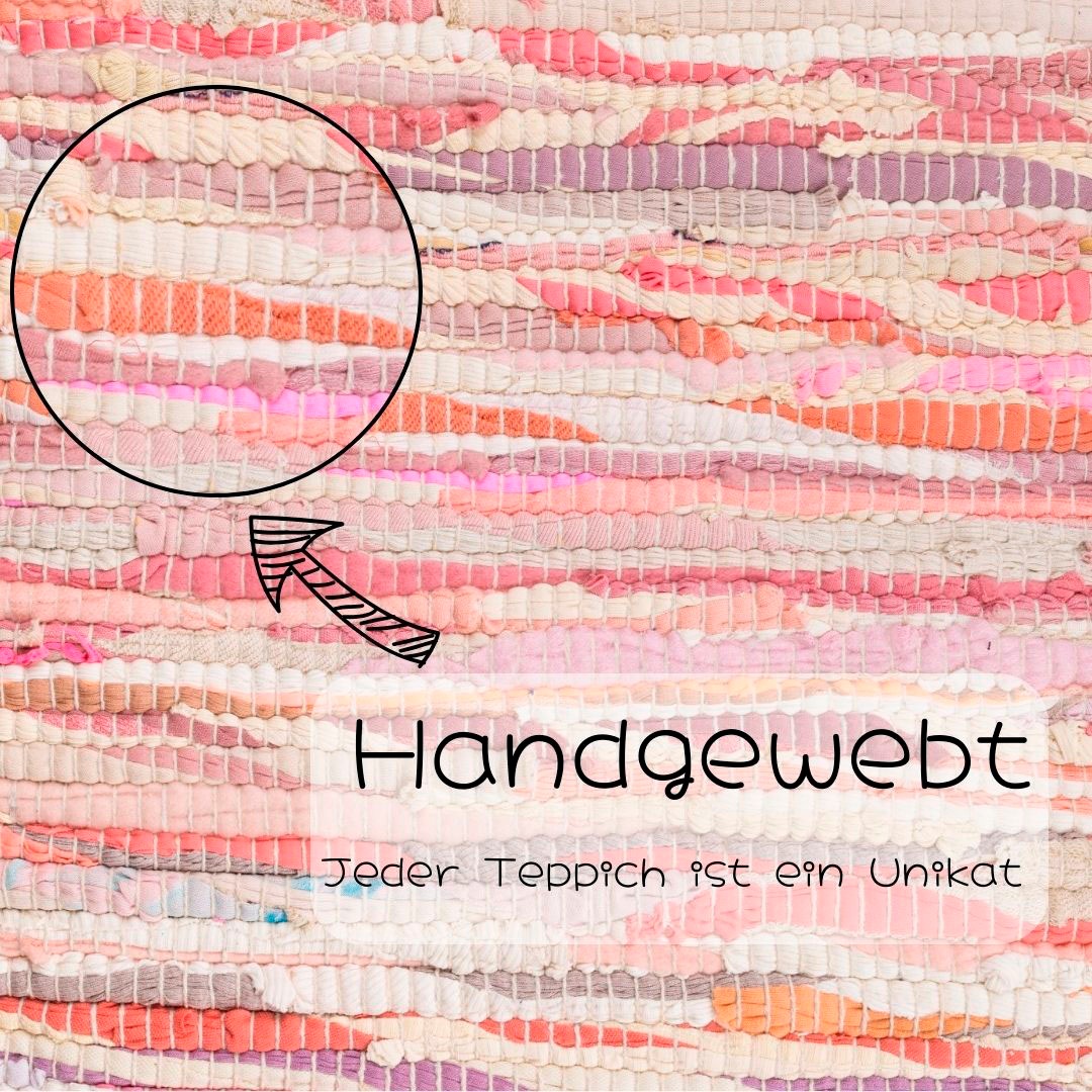 my home Teppich »Bente«, rechteckig, 10 mm Höhe, Handweb Teppich, 90% Baumwolle, handgewebt, Scandi