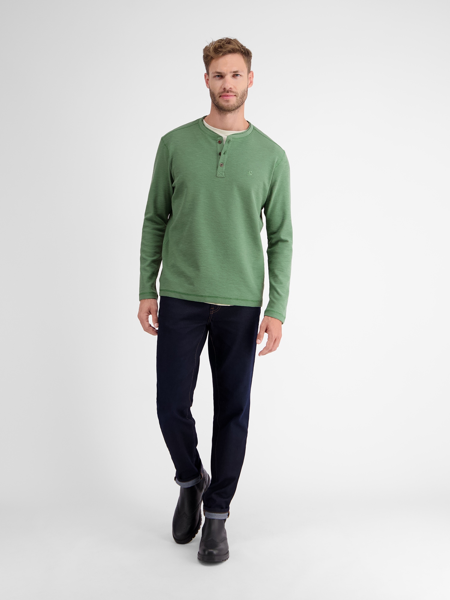 LERROS Langarmshirt »LERROS Serafino in Strukturqualität«