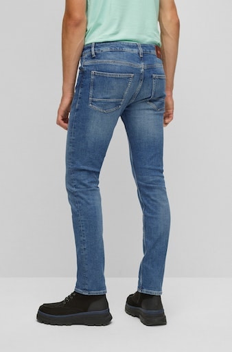 BOSS ORANGE OTTO Leder-Markenlabel mit bei »Delaware hinteren Slim-fit-Jeans BC-L-C«, Bundabschluss am kaufen online