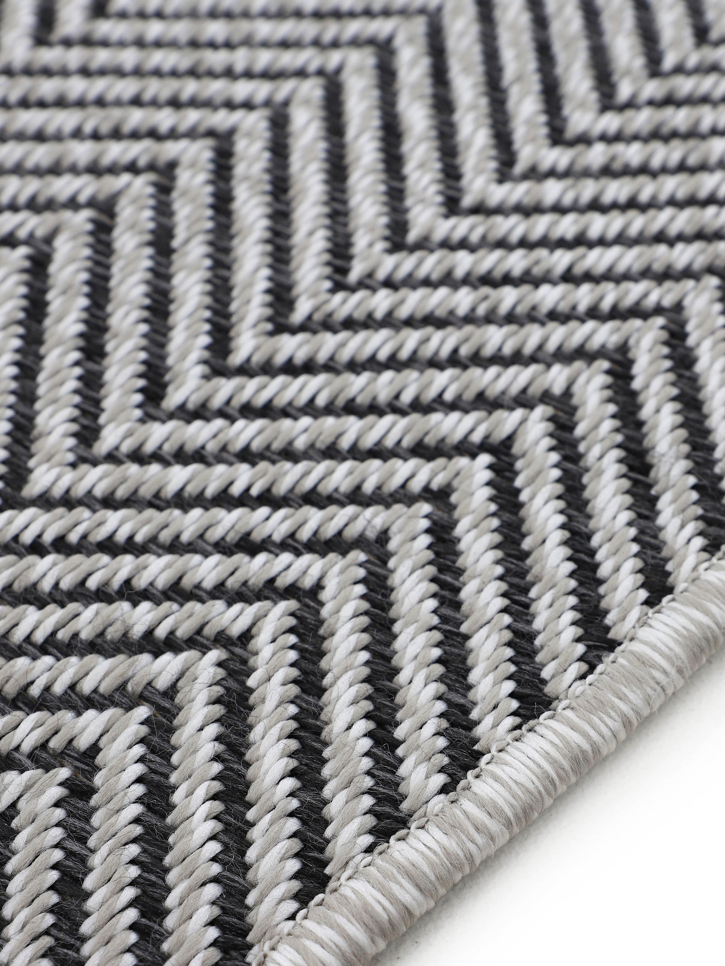 carpetfine Läufer »Boho 106«, rechteckig, 4 mm Höhe, robustes Flachgewebe, Sisal Optik, UV-beständig, Außenbereich