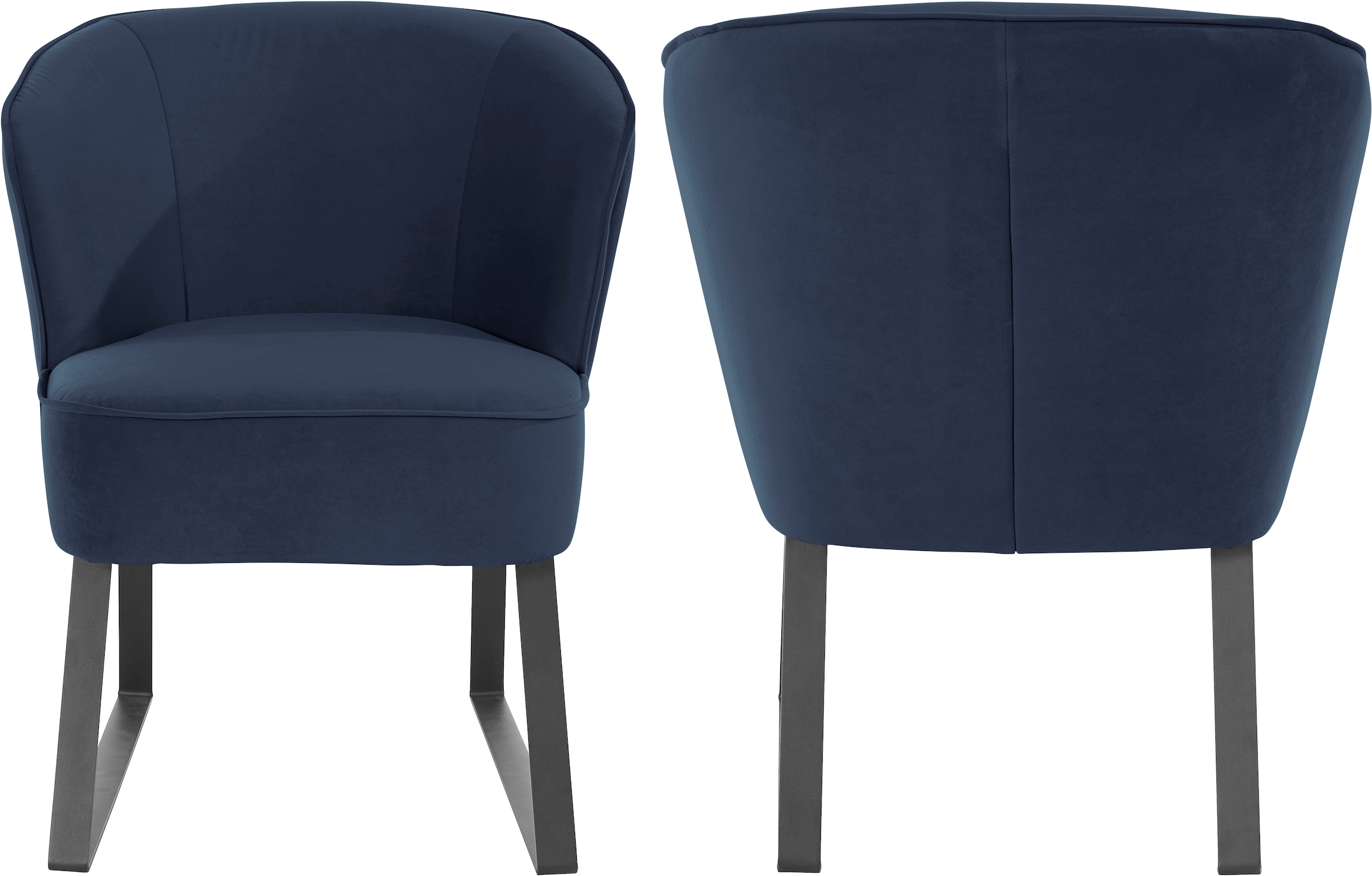 exxpo - sofa fashion Sessel »Americano, Loungesessel«, mit Keder und Metallfüßen, Bezug in verschiedenen Qualitäten, 1 Stck.