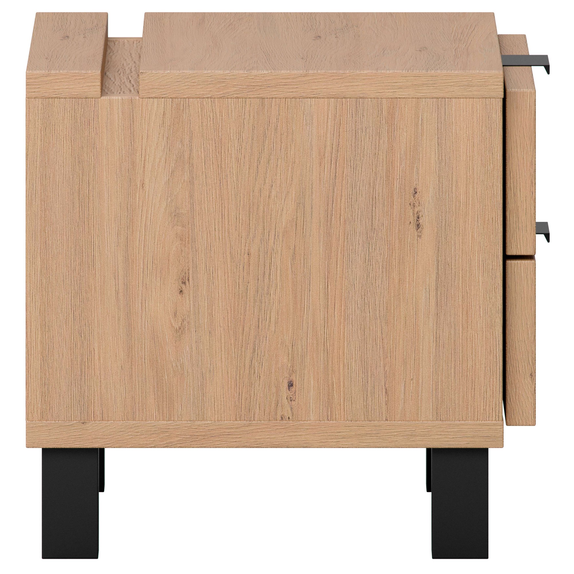 VOX Nachttisch »SIMPLE, obere Schublade mit Beleuchtung, 2 Schubladen, Metallgriffe« B/T/H: 45/38/39 cm,  Nachtschrank in 3 Farben erhältlich, Metallgriffe