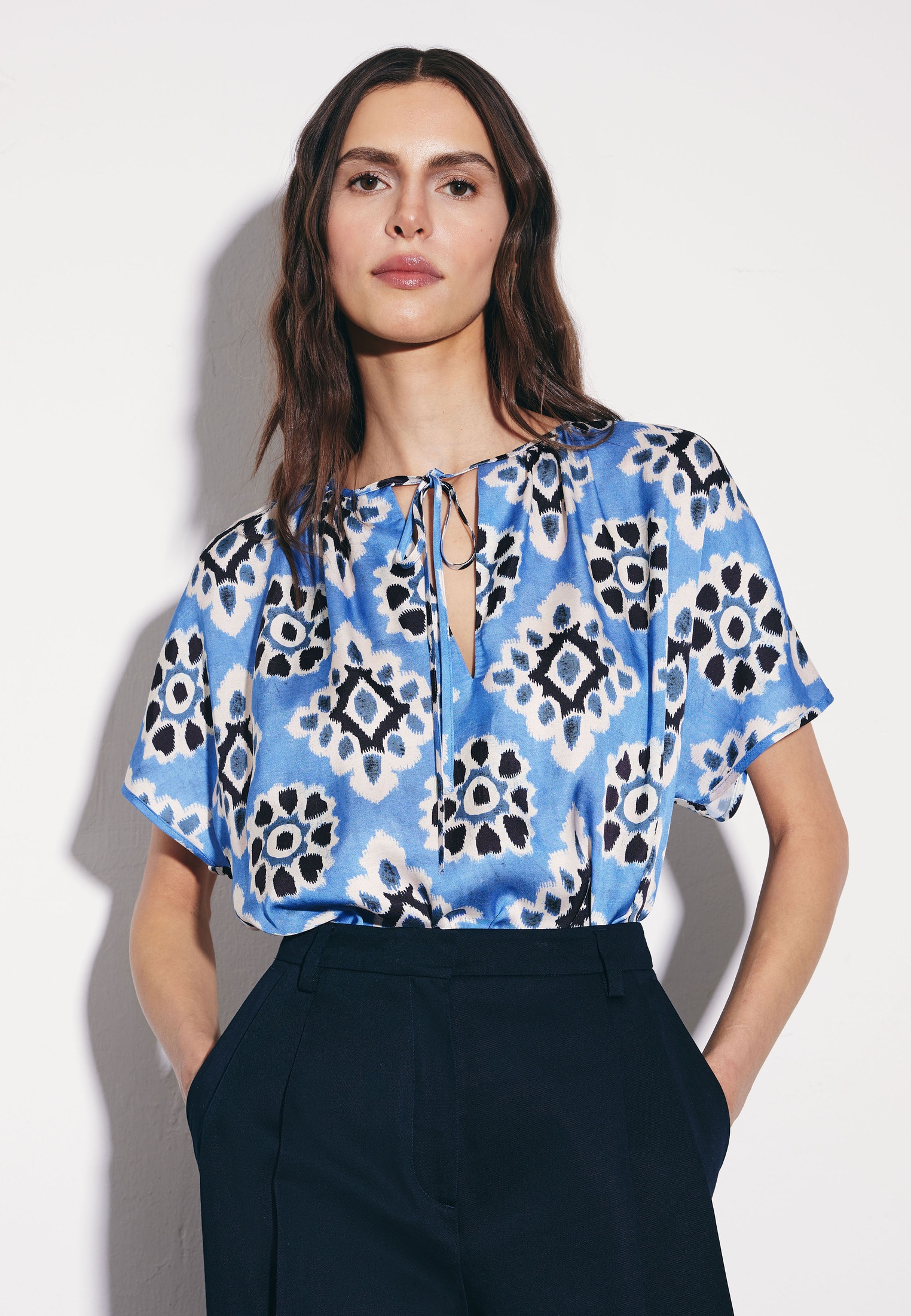 seidensticker Klassische Bluse Tunika Druck