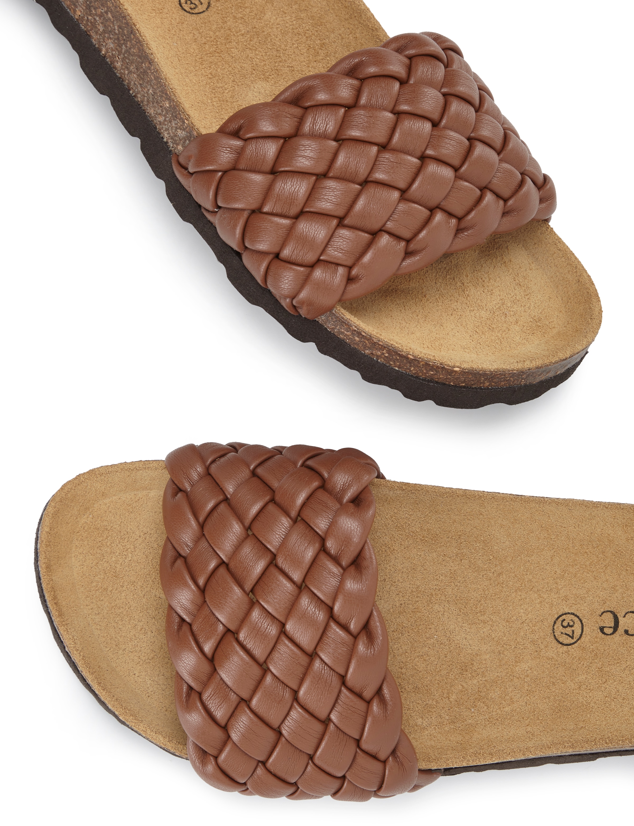Vivance Pantolette »Mule, Sandale, offener Schuh, Sommerschuh,«  mit komfortablem Korkfußbett und weicher Innensohle aus Leder
