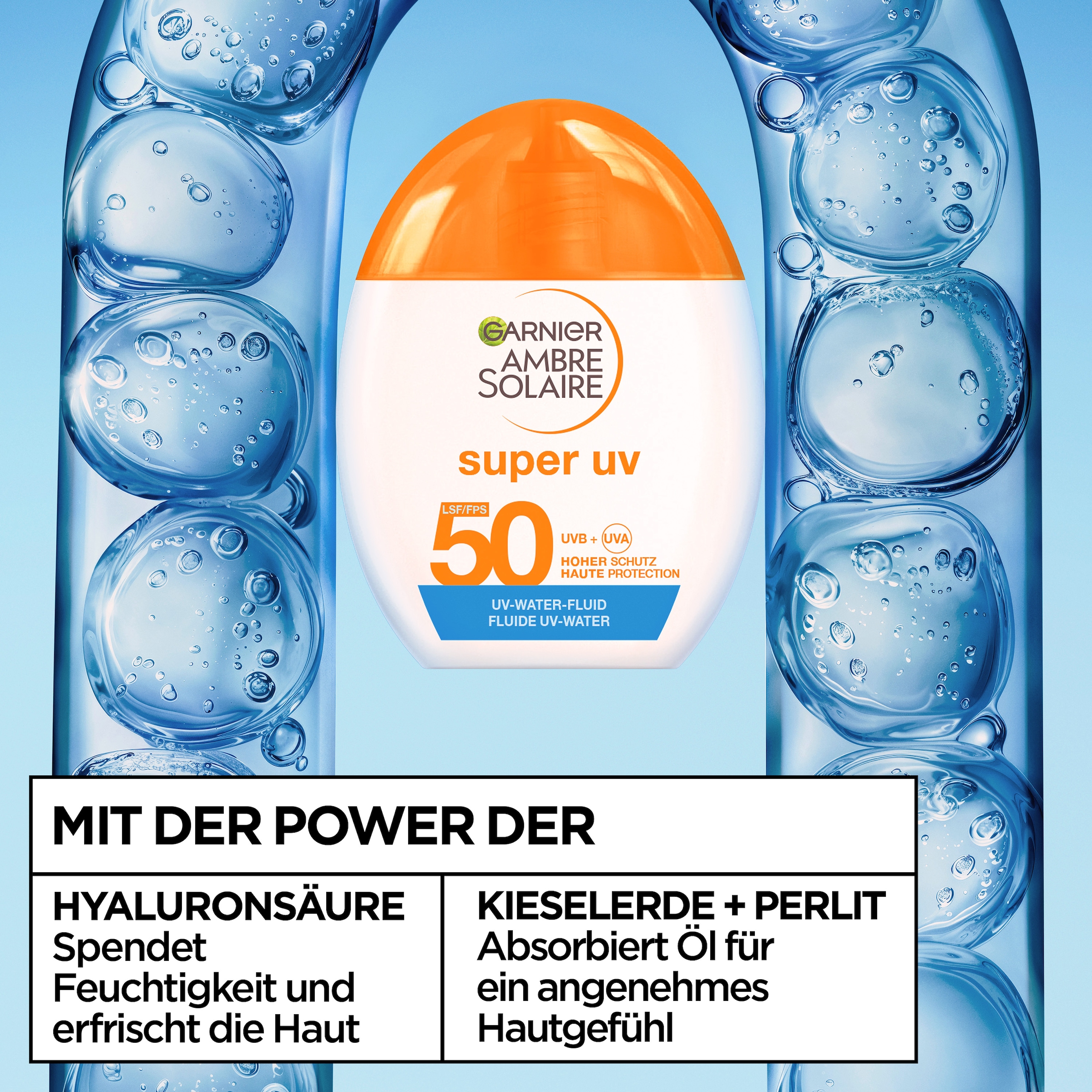 GARNIER Sonnenschutzfluid »Garnier Super UV UV-Water-Fluid Invisible LSF 50«