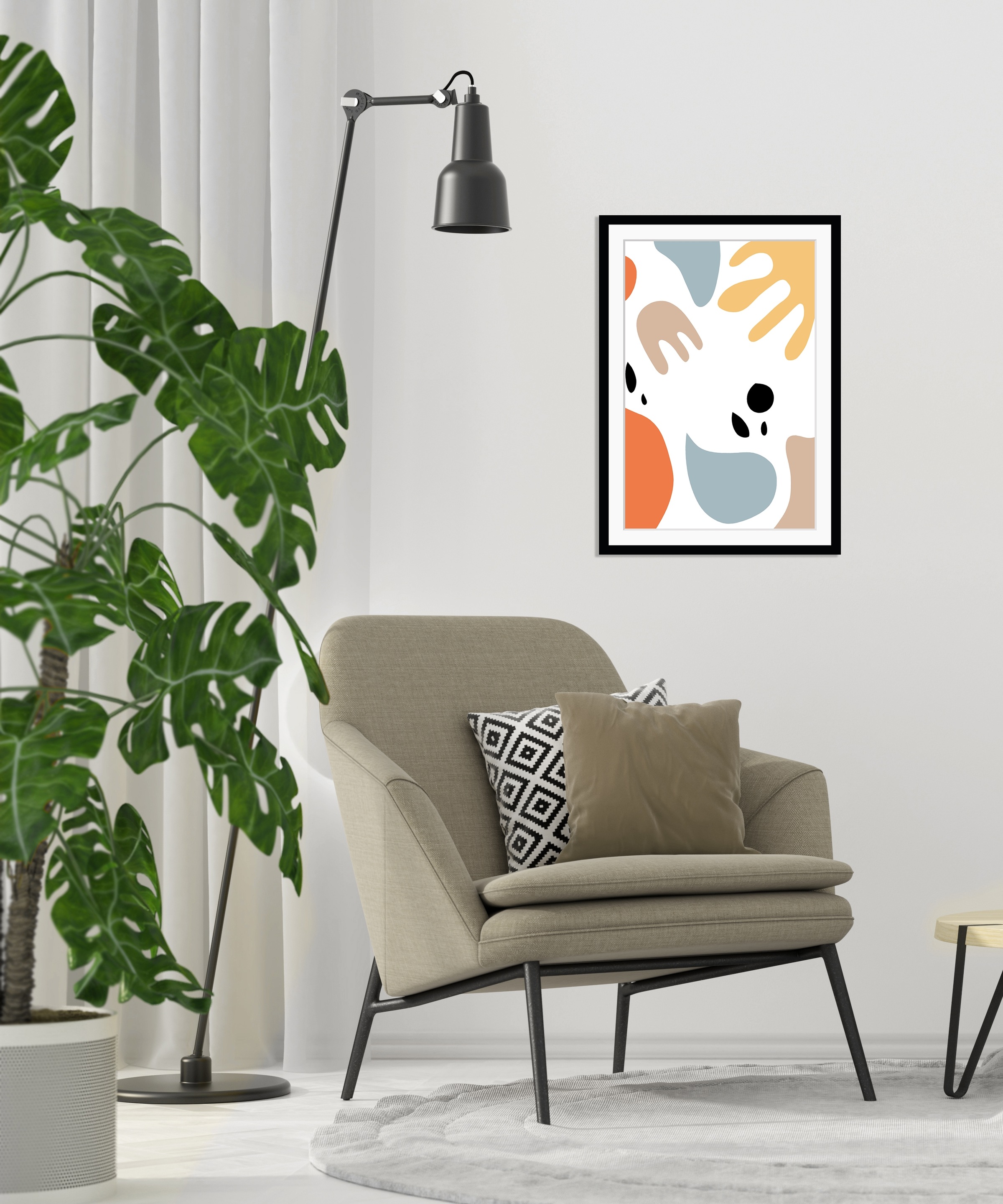 queence Bild »Magnus« Abstrakt | Figuren | Gemälde | Kunst HD Premium Poster-Druck inkl. Holzrahmen