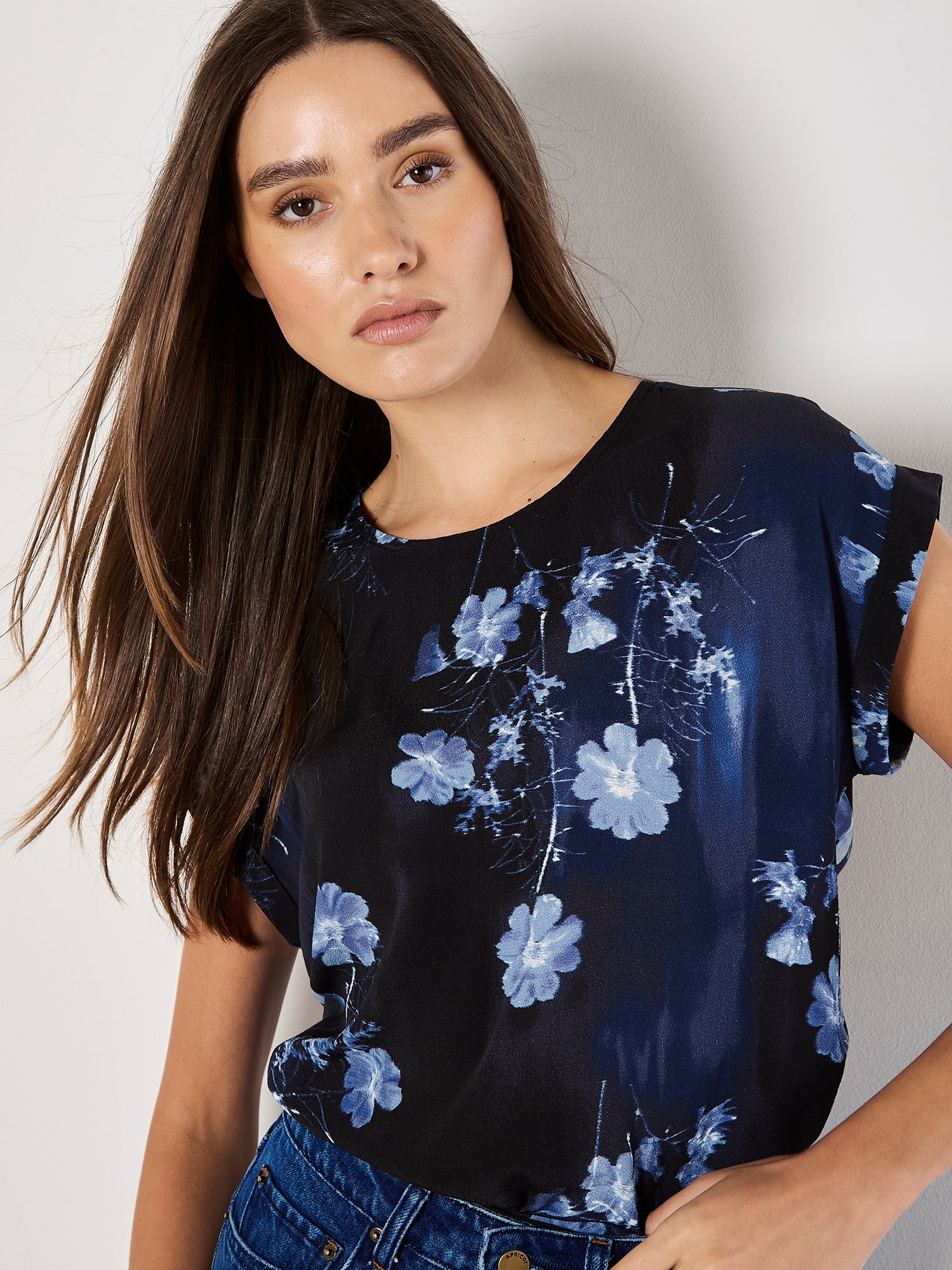 Apricot Shirttop »Top« mit Umschlagärmeln