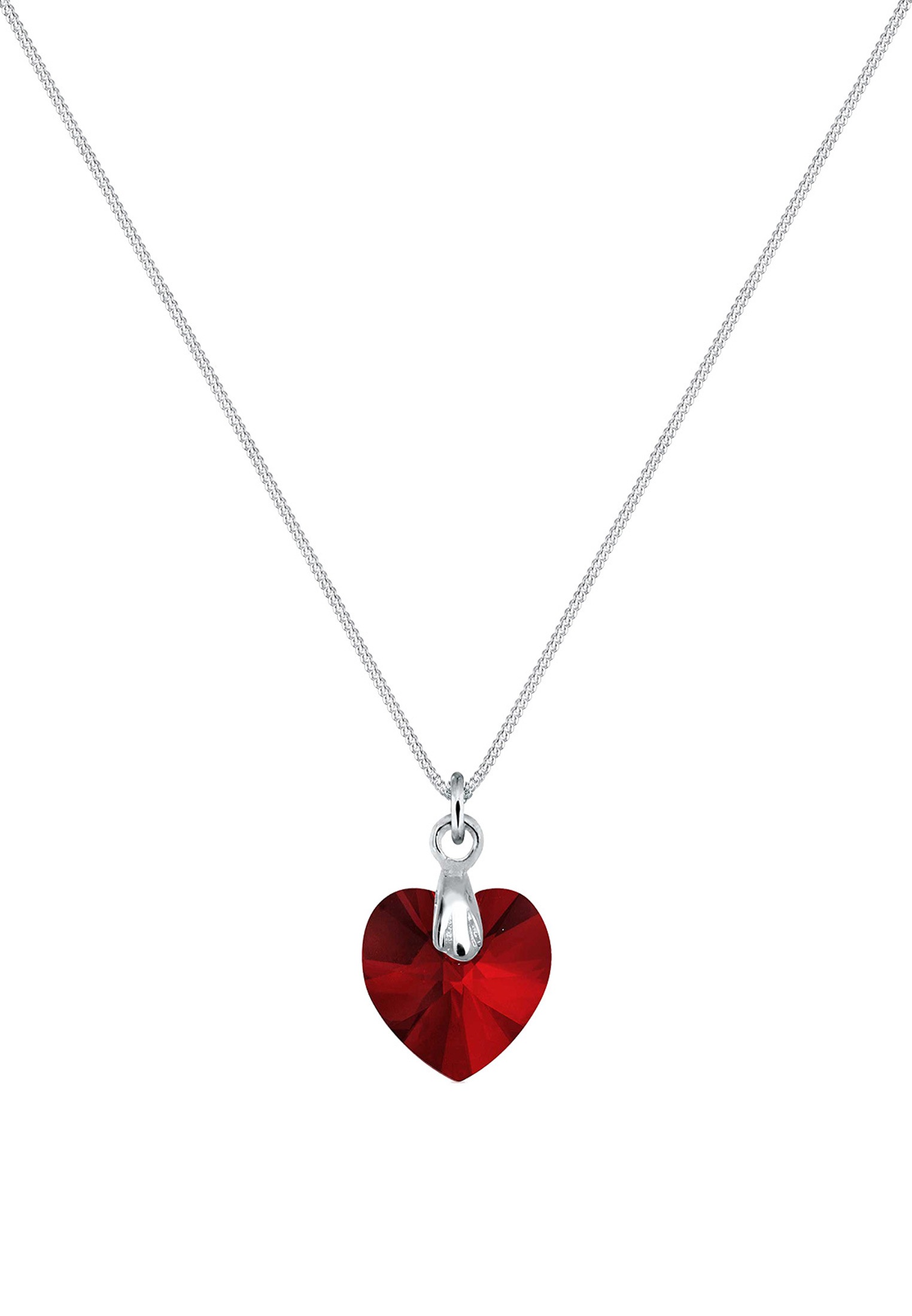 Elli Silberkette »Halskette Herz Glas Kristalle 925 Sterling Silber«