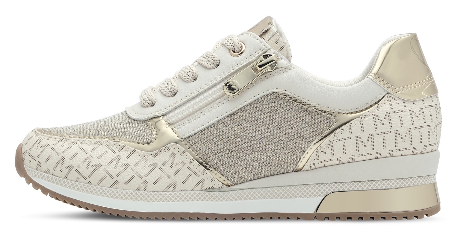MARCO TOZZI Keilsneaker, Freizeitschuh, Halbschuh, Schnürschuh mit Logoprint