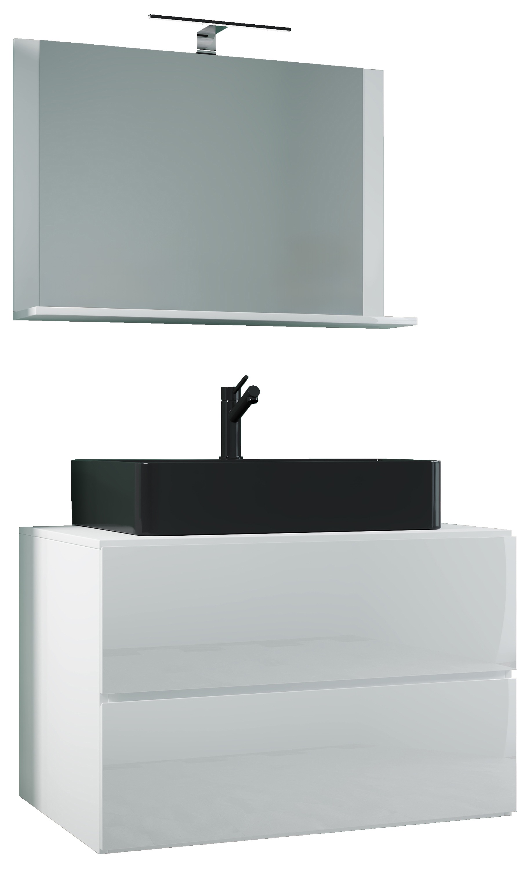 VCM Waschbeckenunterschrank »VCM 3-tlg. Waschplatz Waschtisch Badmöbel Set Waschbecken Lendas BL Breite 80 cm M Schublade« 3 Stk. tlg.