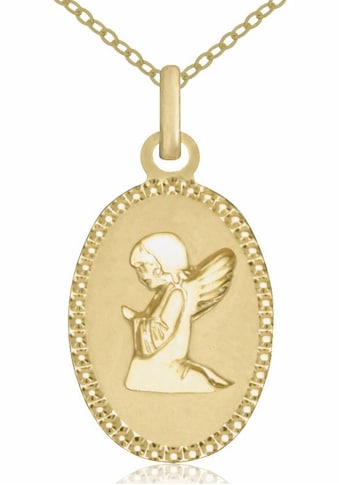 Firetti Goldkette »Schutzengel, oval, diamantiert, matt« kaufen