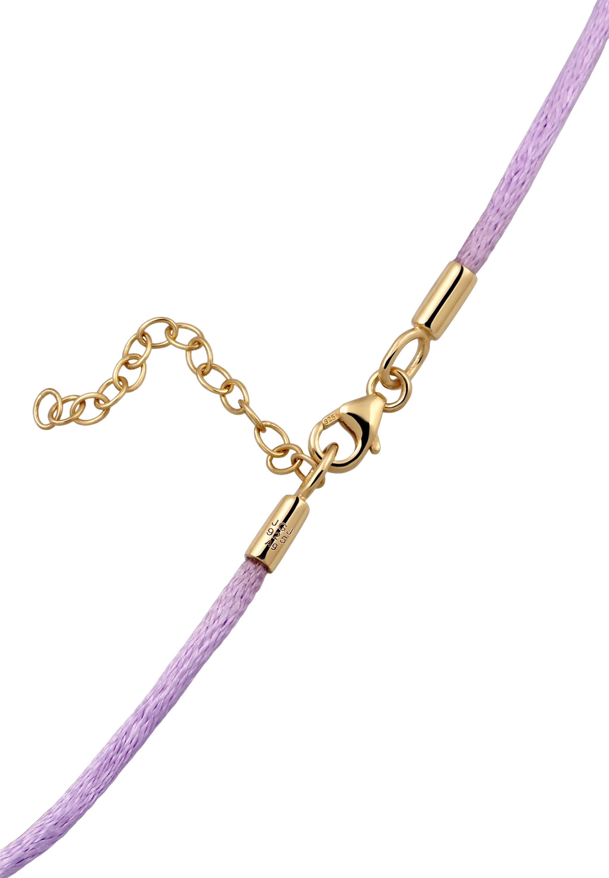 Elli Choker »Halskette Lettering Cube Satin 925 Sterling Silber vergoldet«