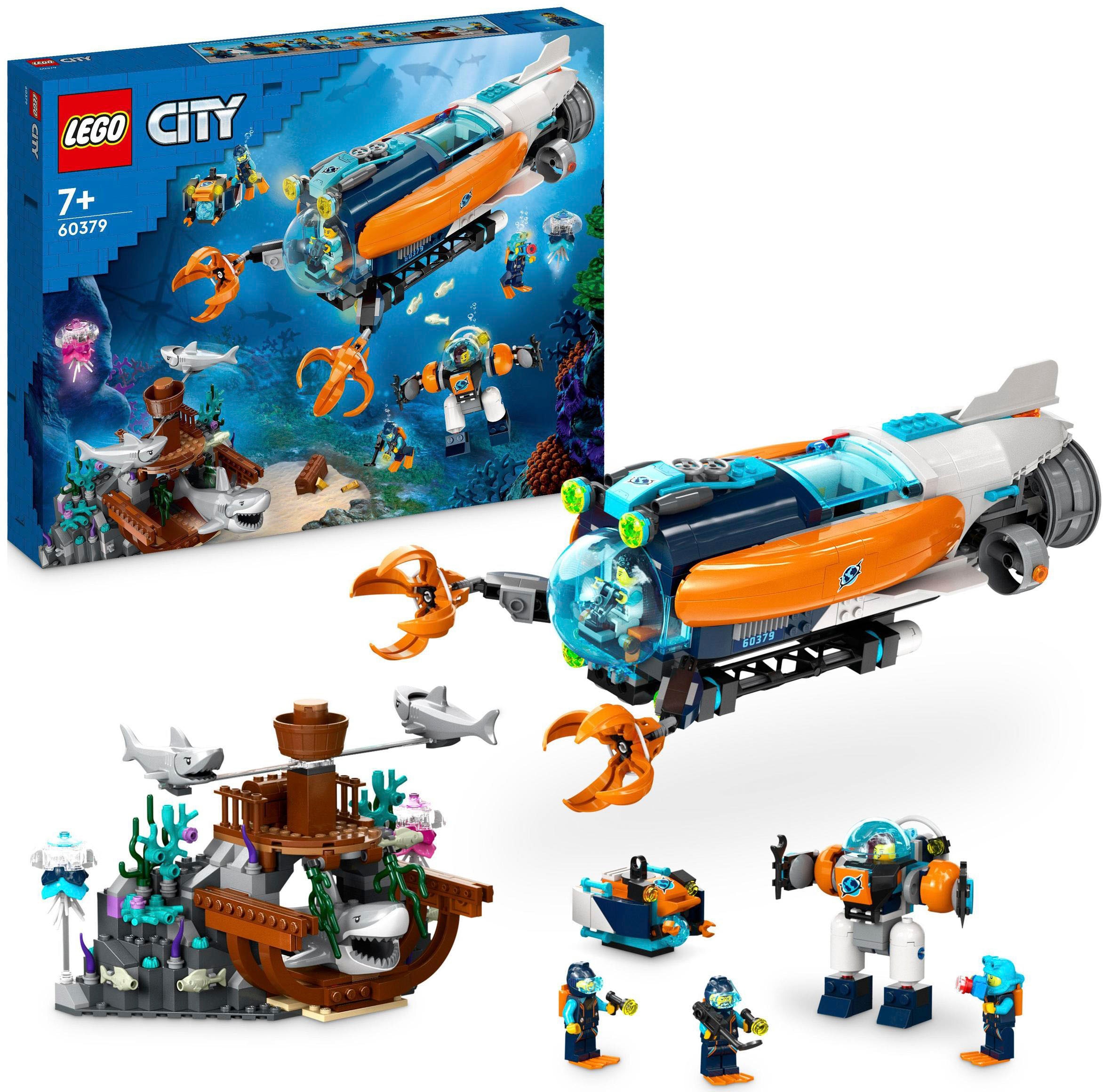 Konstruktionsspielsteine »Forscher-U-Boot (60379), LEGO® City«, (842 St.), Made in Europe