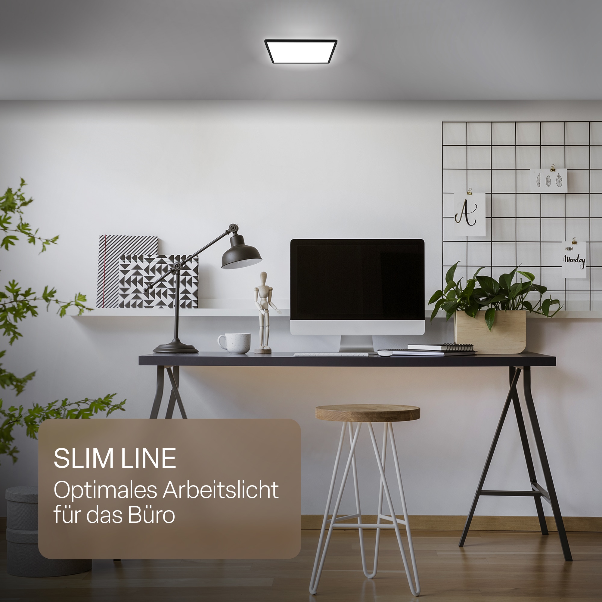 B.K.Licht LED Panel »SHALLOW« LED-Board 1 Stk. Neutralweiß 24x24x3 cm, Badlampe, Badezimmer, Küche, Wohnzimmer