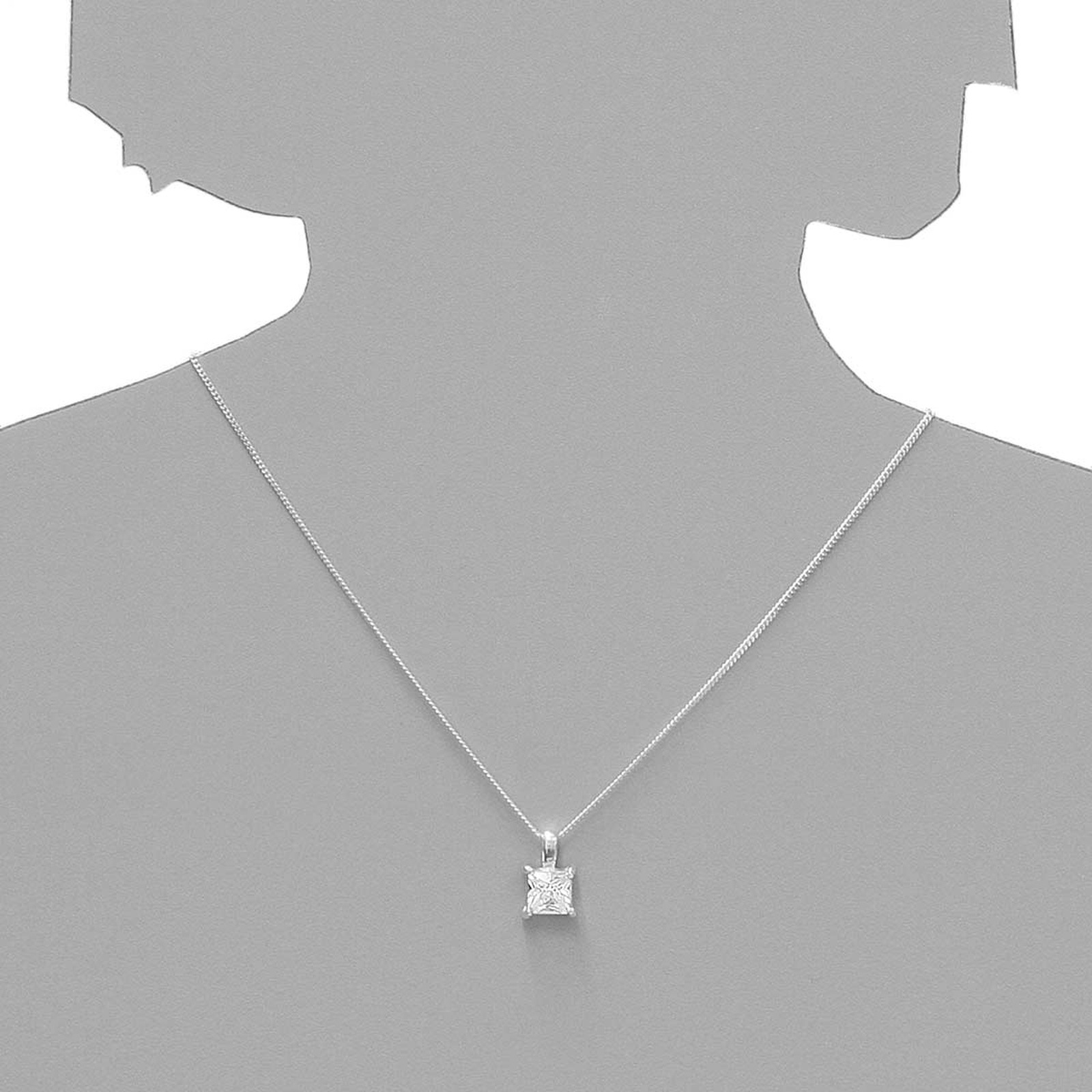 OSTSEE-SCHMUCK Kette mit Anhänger »- Folina 8 x 8 mm - Silber 925/000 - Zirkonia«