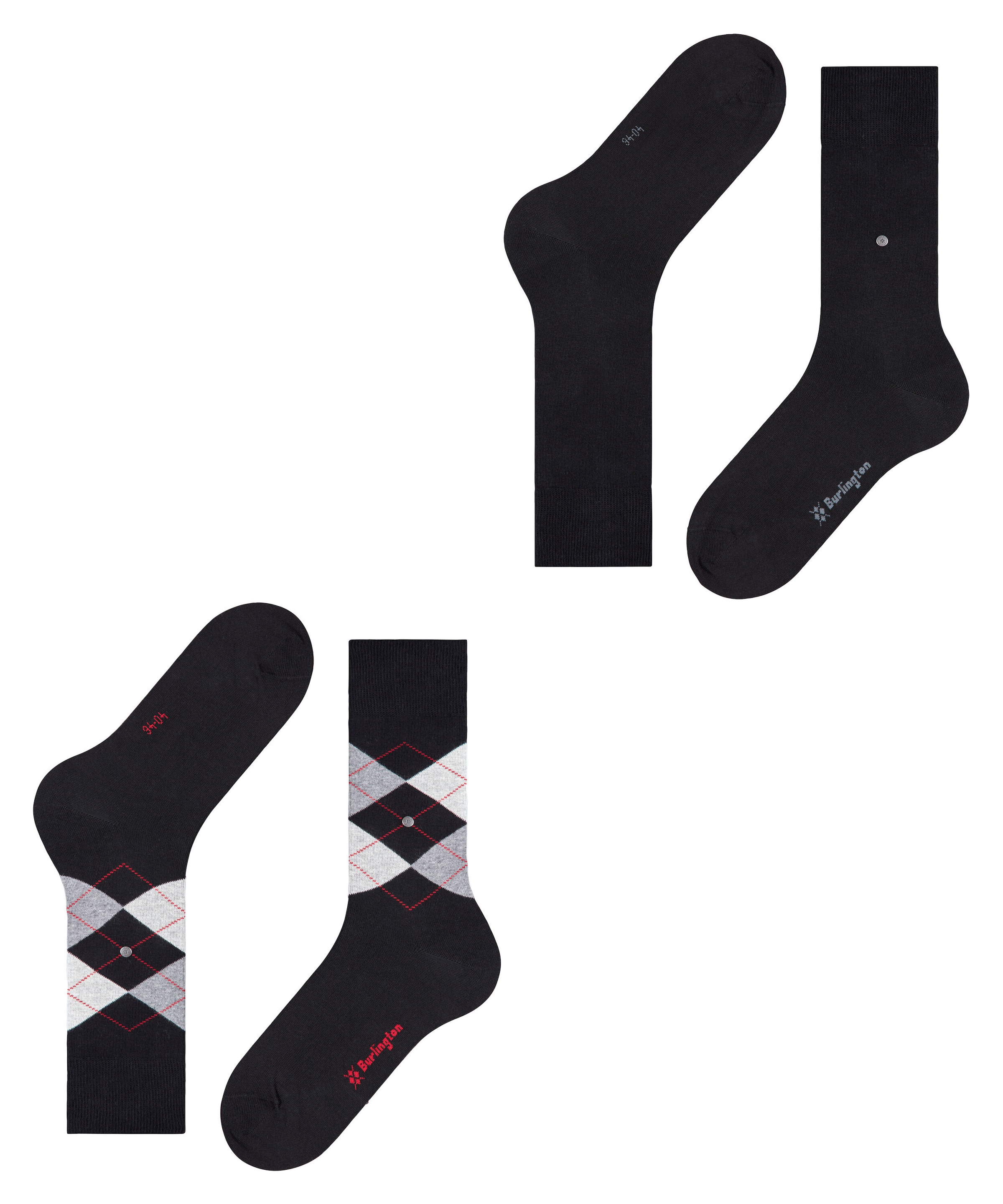 Burlington Socken »Everyday Argyle Mix« 2 Paar,  atmungsaktiv, Einheitsgröße 40-46, Argyle-Muster