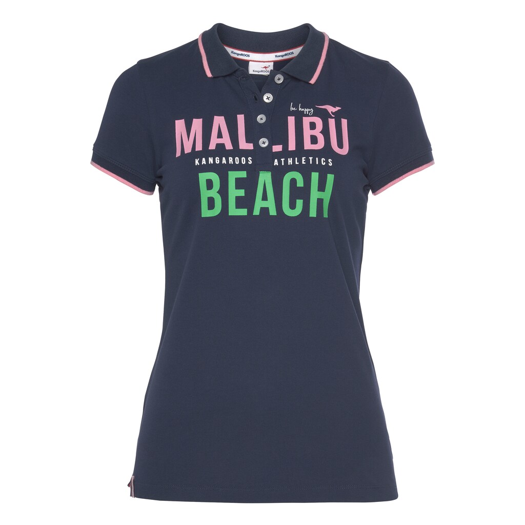 KangaROOS Poloshirt, mit großem Malibu-Beach Logo-Druck - NEUE KOLLEKTION