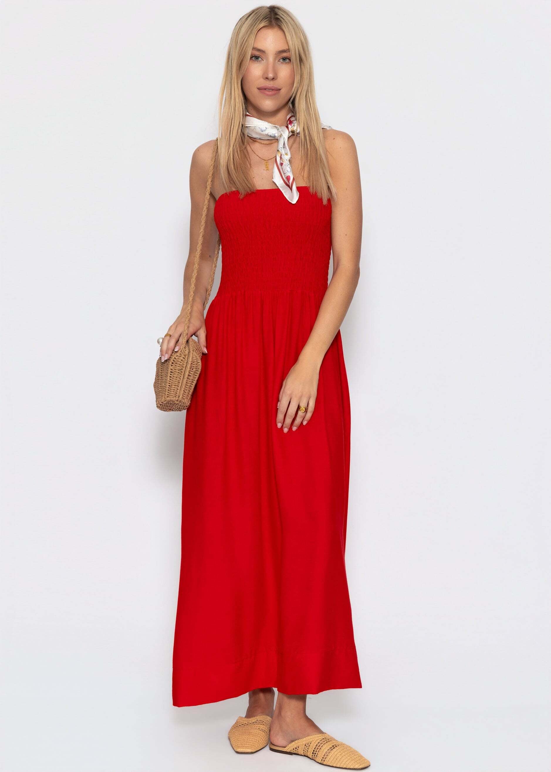SASSYCLASSY Maxikleid »Bandeau Kleid« Elegantes Maxikleid mit elastischem Oberteil und fließendem Rock