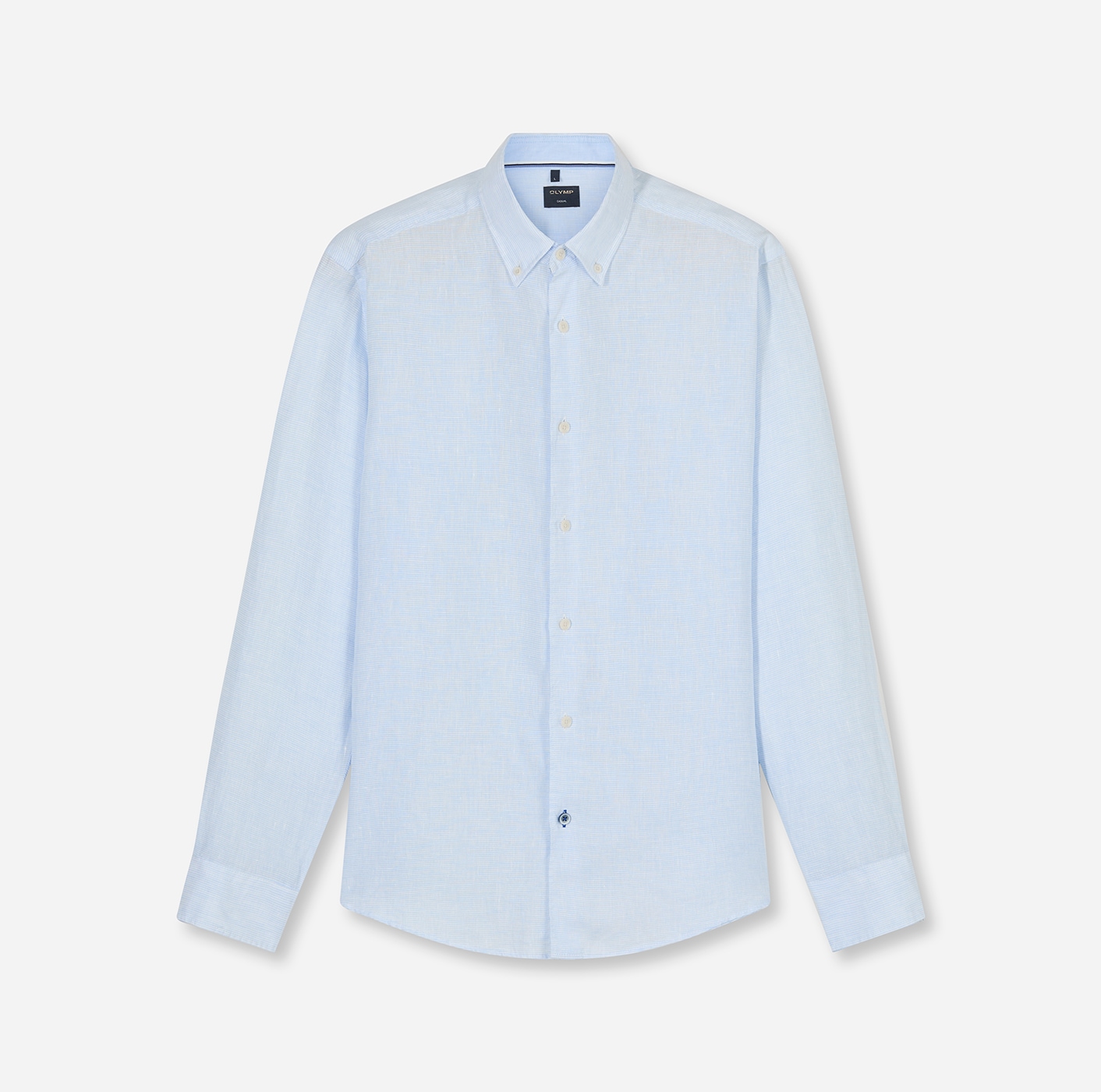 OLYMP Langarmhemd Casual, Button-down-Kragen, regular fit, Leinen