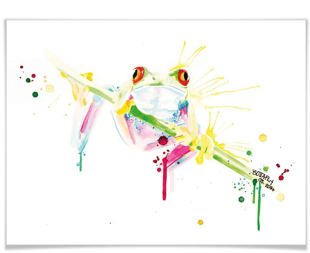 Wall-Art Poster »Frog«, Frosch, (1 St.), Poster, Wandbild, Bild, Wandposter