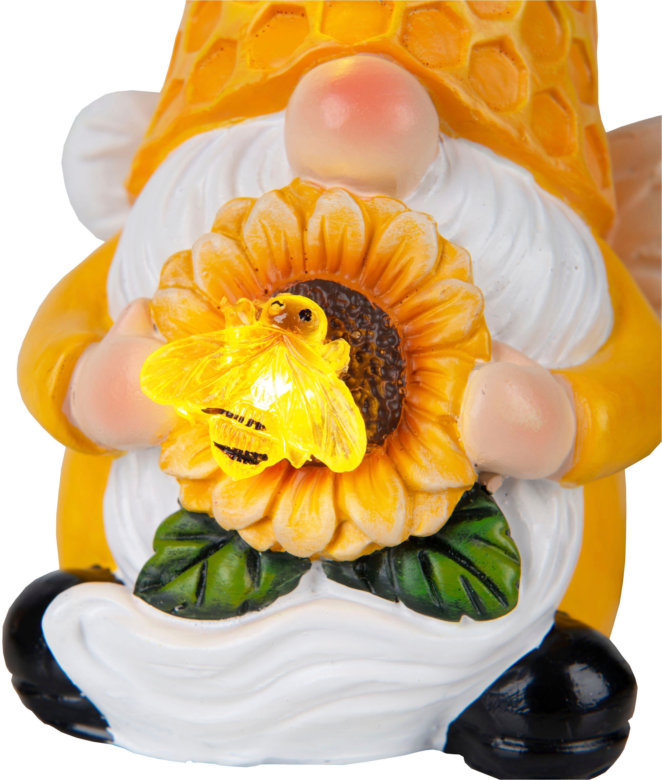 näve LED Solarleuchte »Abby« LED-Modul 2 Stk. Warmweiß 2er Set Wichtel, gelb/bunt, mit Bienchen und Blümchen, warmweiß