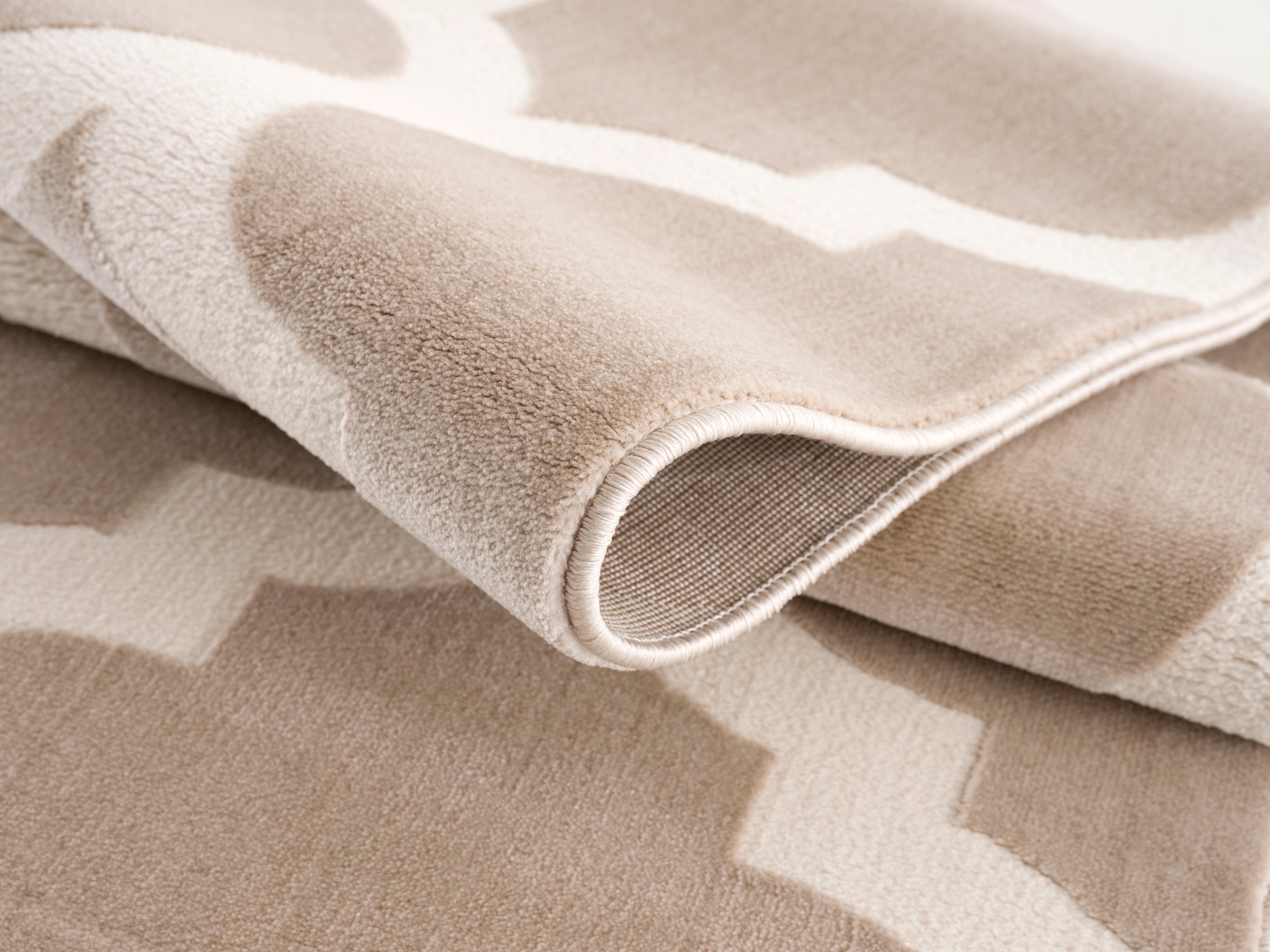 Home affaire Teppich »Fenris«, rechteckig, 12 mm Höhe, Konturenschnitt, 3D-Design, flacher Teppich, Kurzflor, weich, elegant